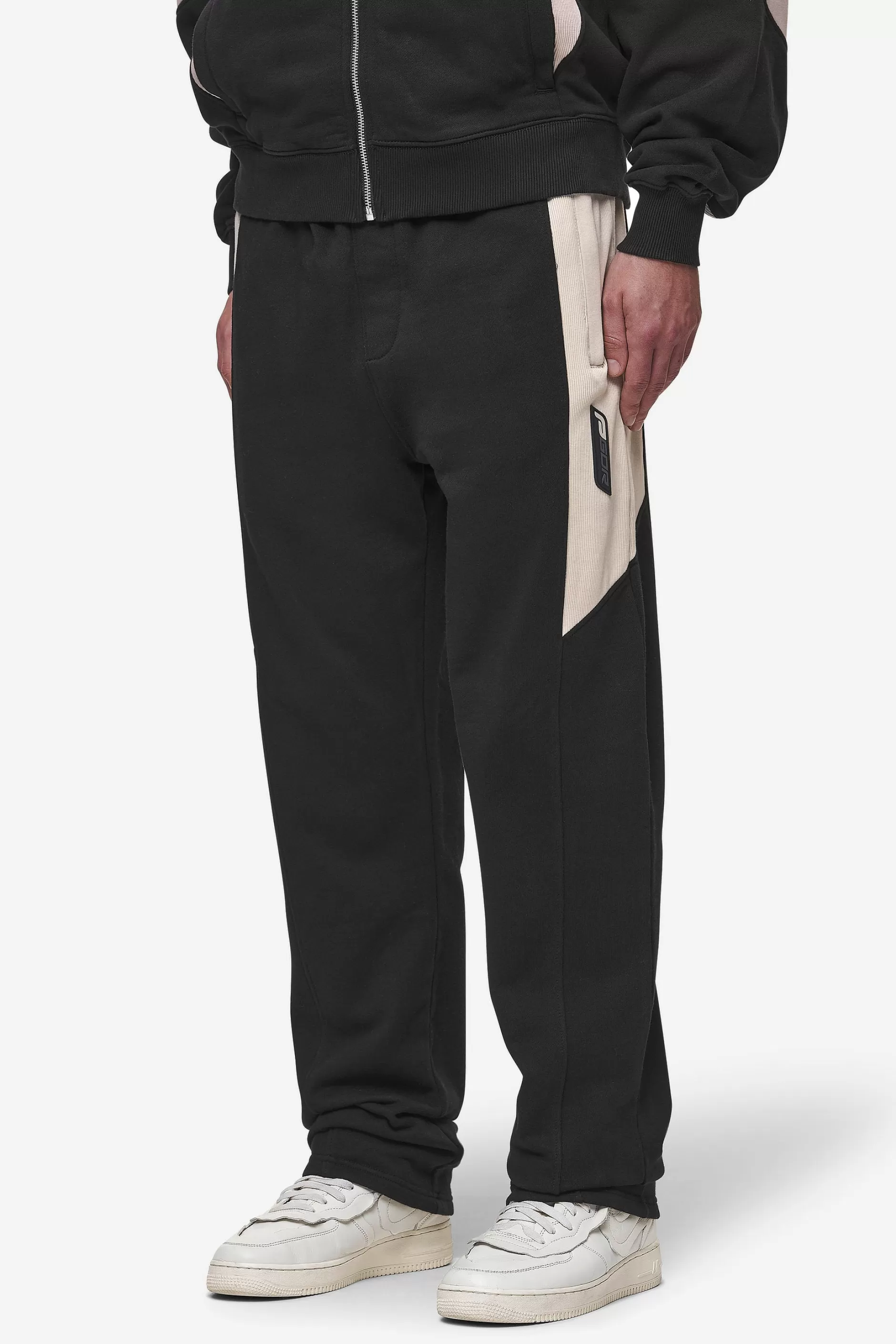 Discount Pegador Aderno Wide Sweat Pants Washed Black Light Beige