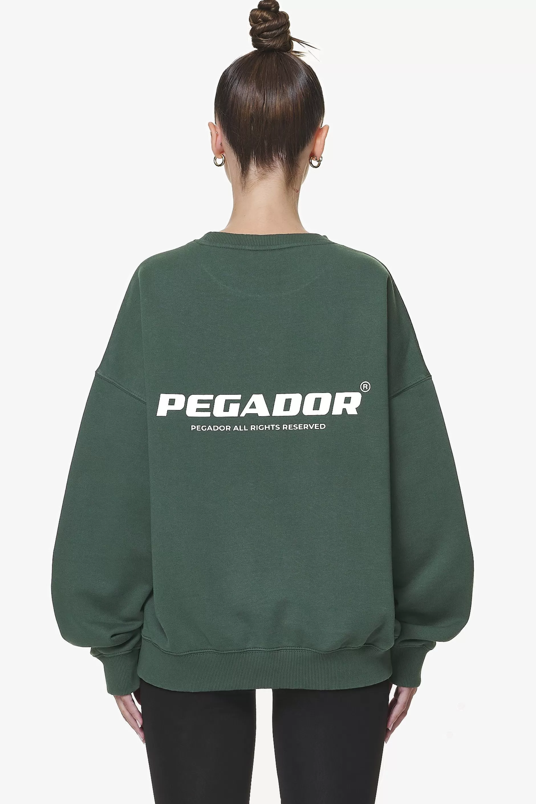 New Pegador Aelva Logo Heavy Oversized Crew Neck Washed Sage Green