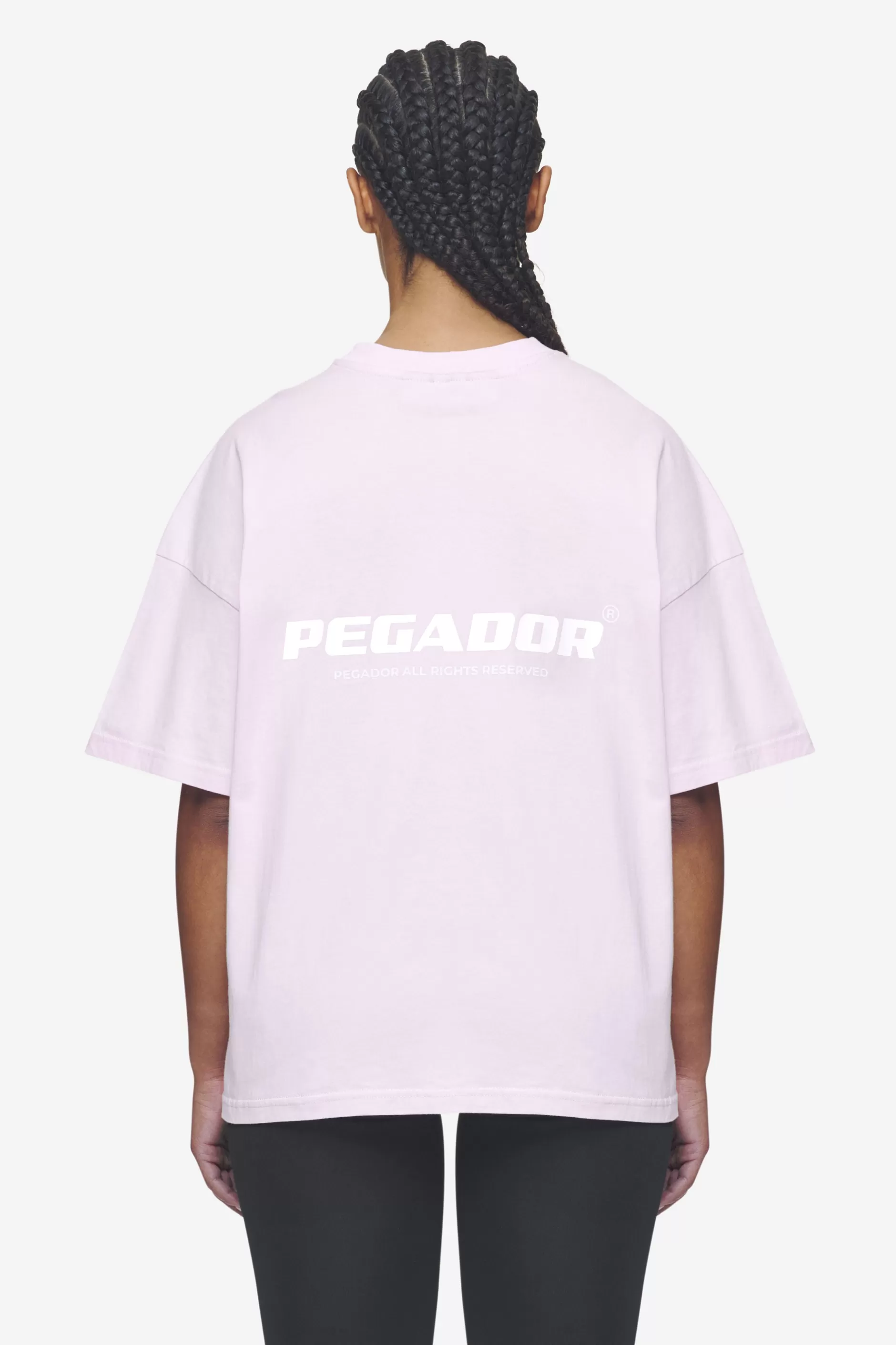 New Pegador Arendal Logo Heavy Oversized Tee White Washed bubblegum