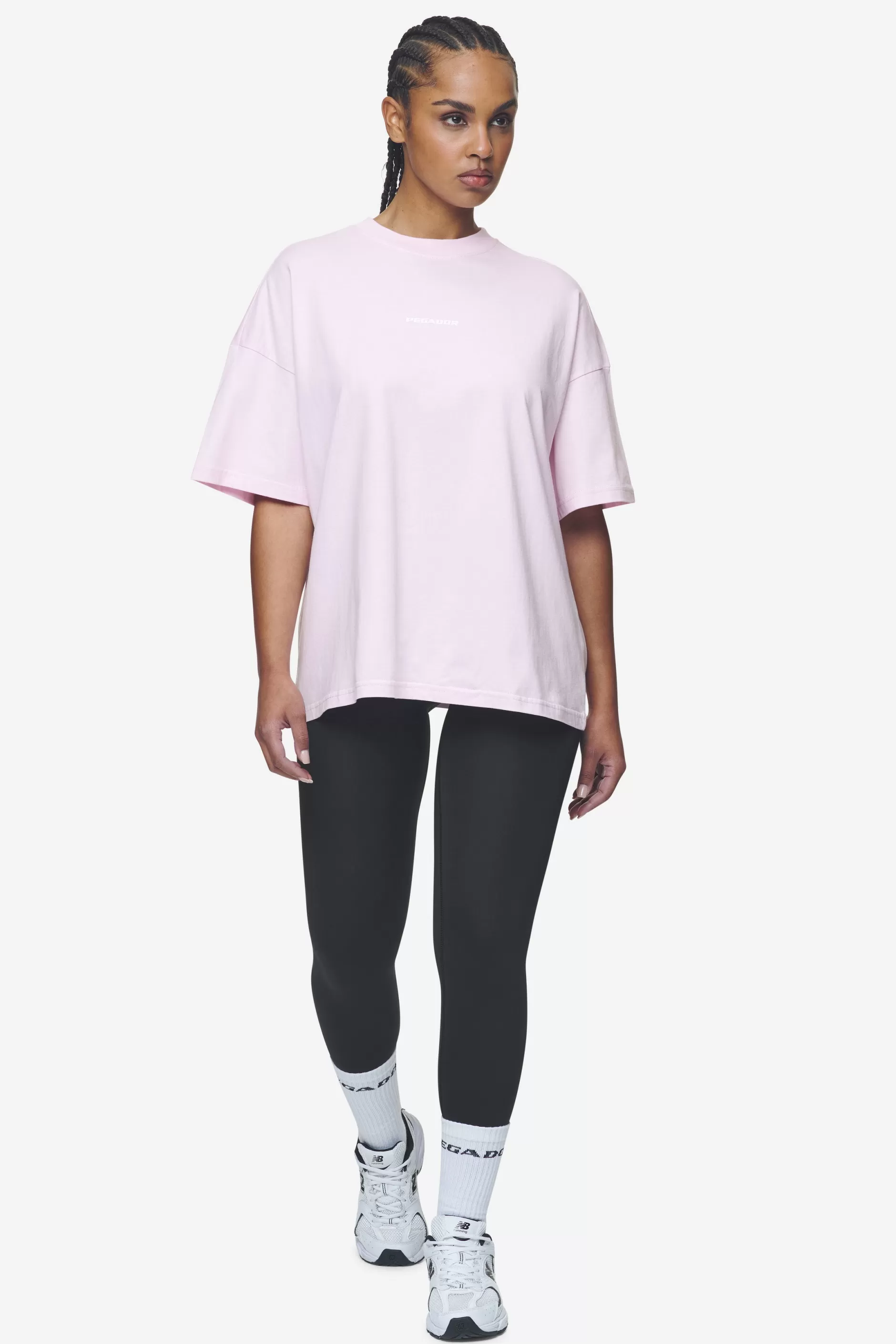 New Pegador Arendal Logo Heavy Oversized Tee White Washed bubblegum