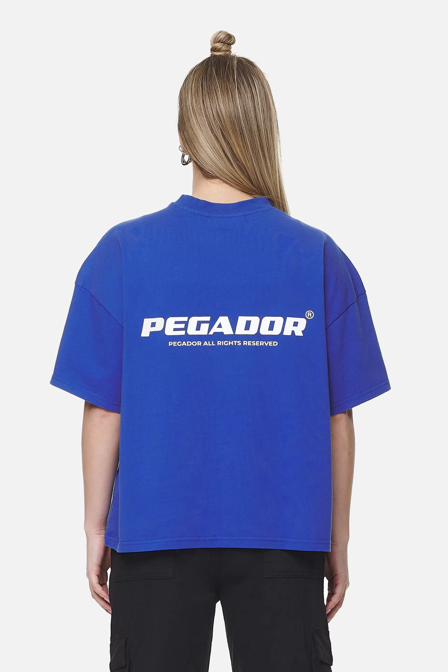Hot Pegador Arendal Logo Heavy Oversized Tee Washed True Blue White