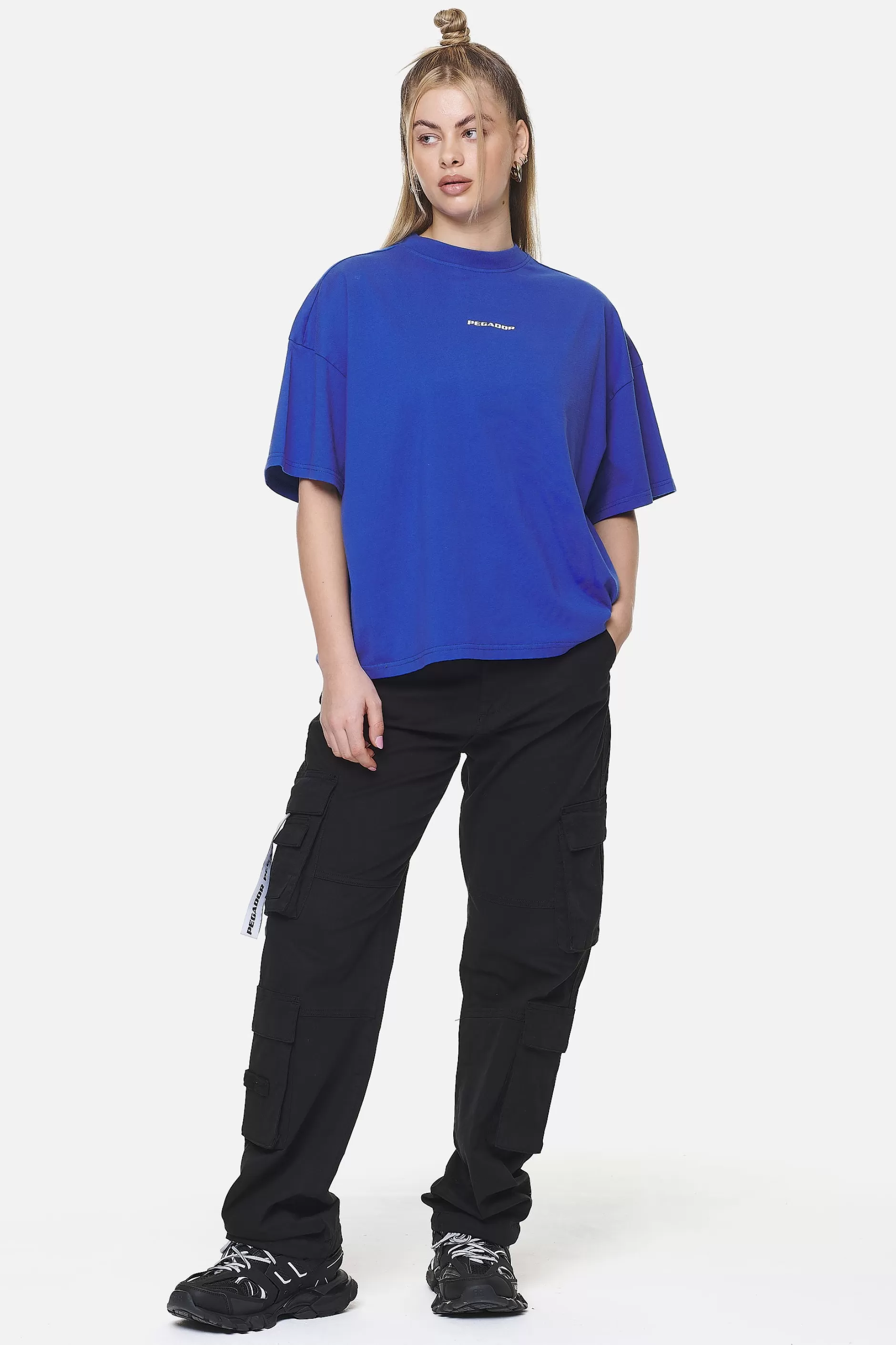 Hot Pegador Arendal Logo Heavy Oversized Tee Washed True Blue White