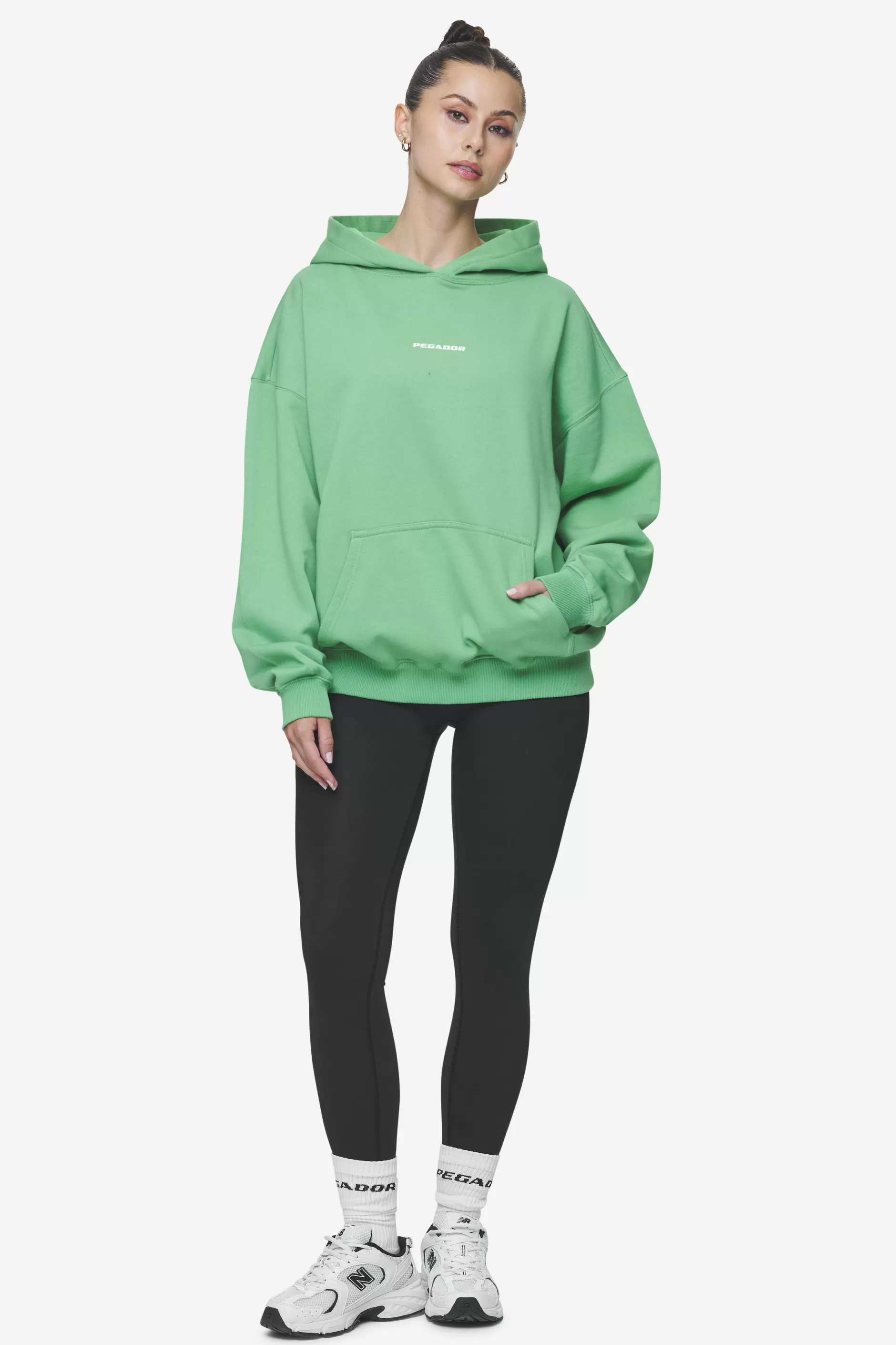 Flash Sale Pegador Atna Logo Oversized Hoodie White Washed peppermint green