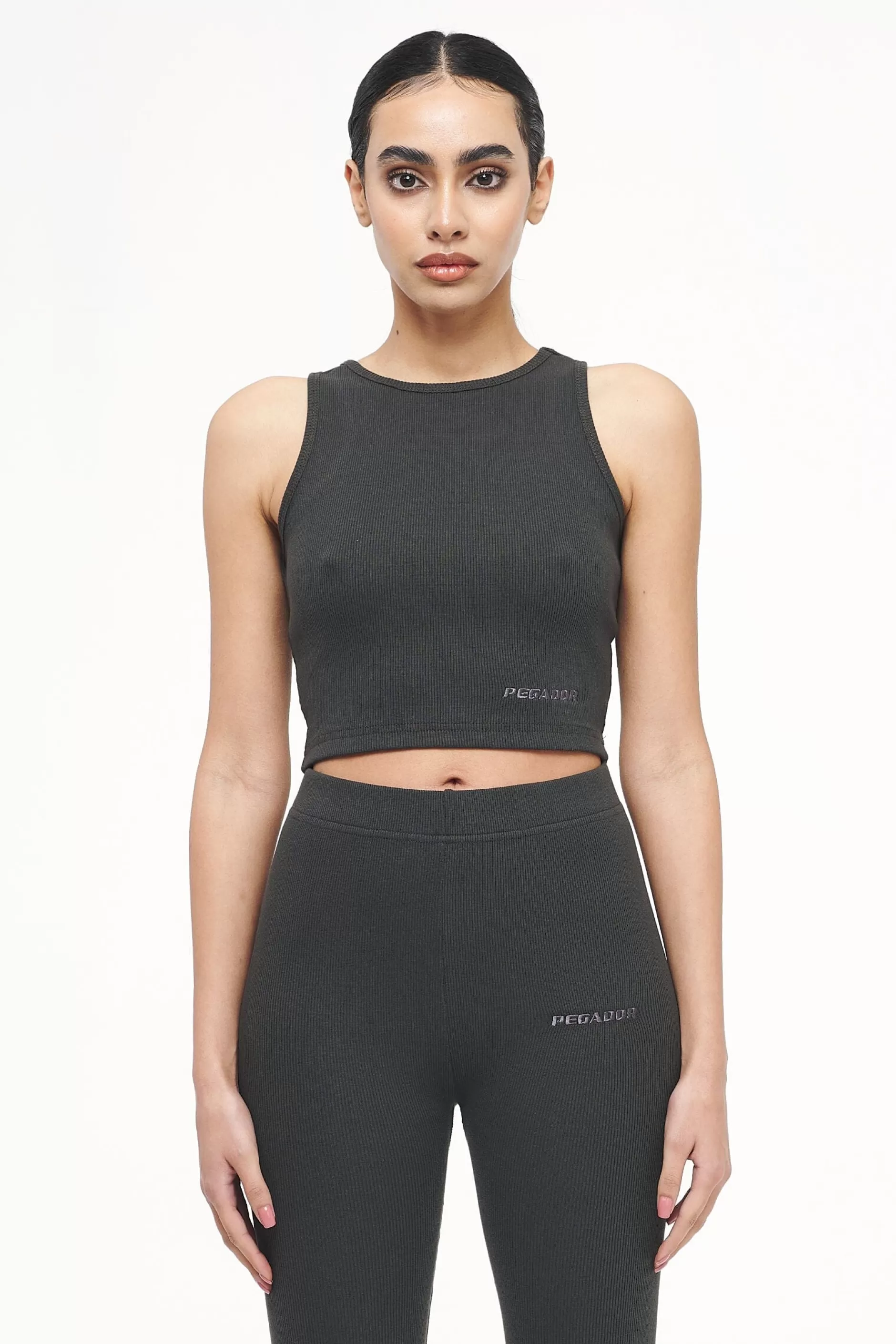Fashion Pegador Ayla Crop Top Vintage Washed Iron Grey