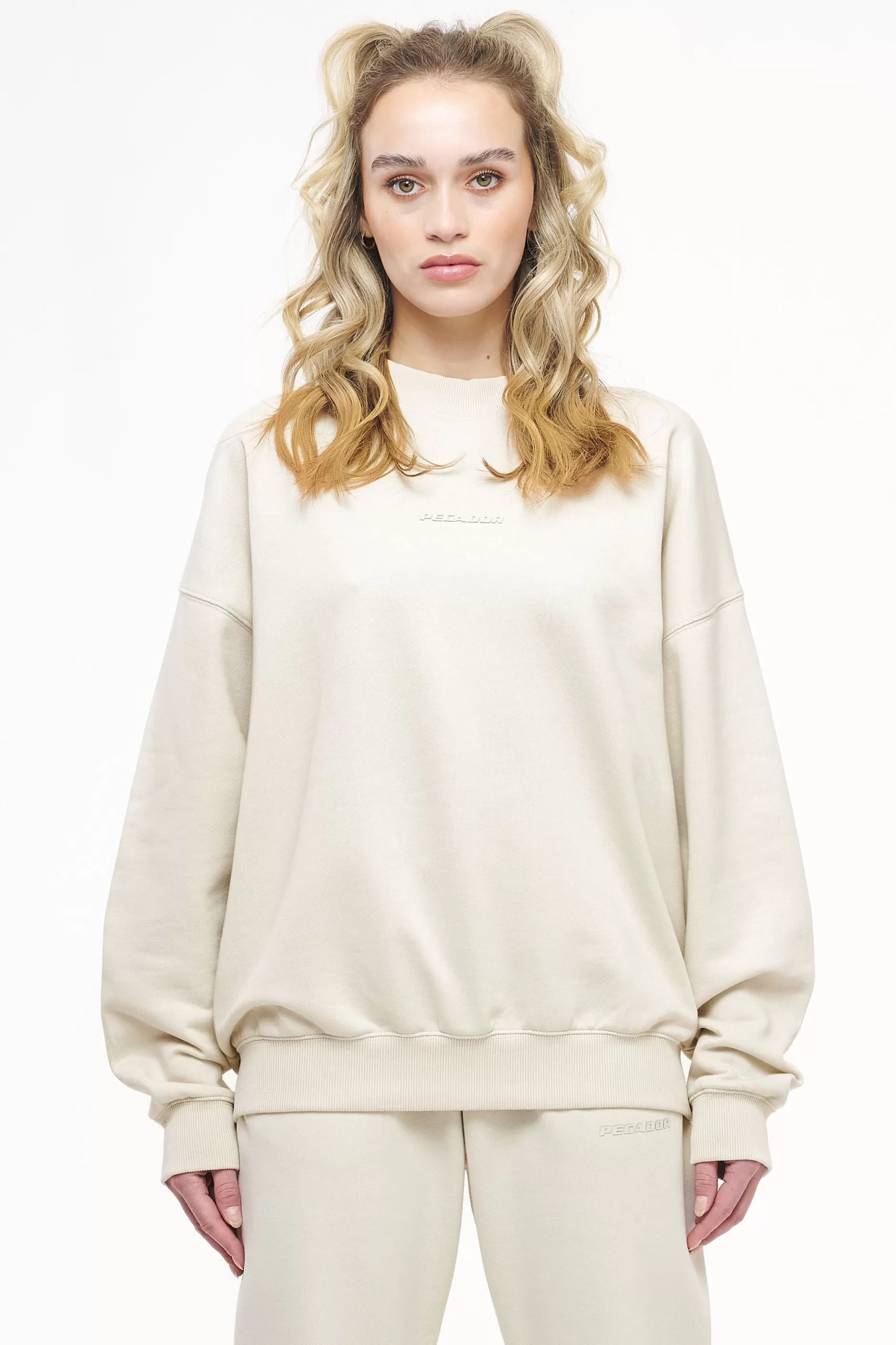 Discount Pegador Bay Oversized Sweater Vintage Washed Angels Cream Gum