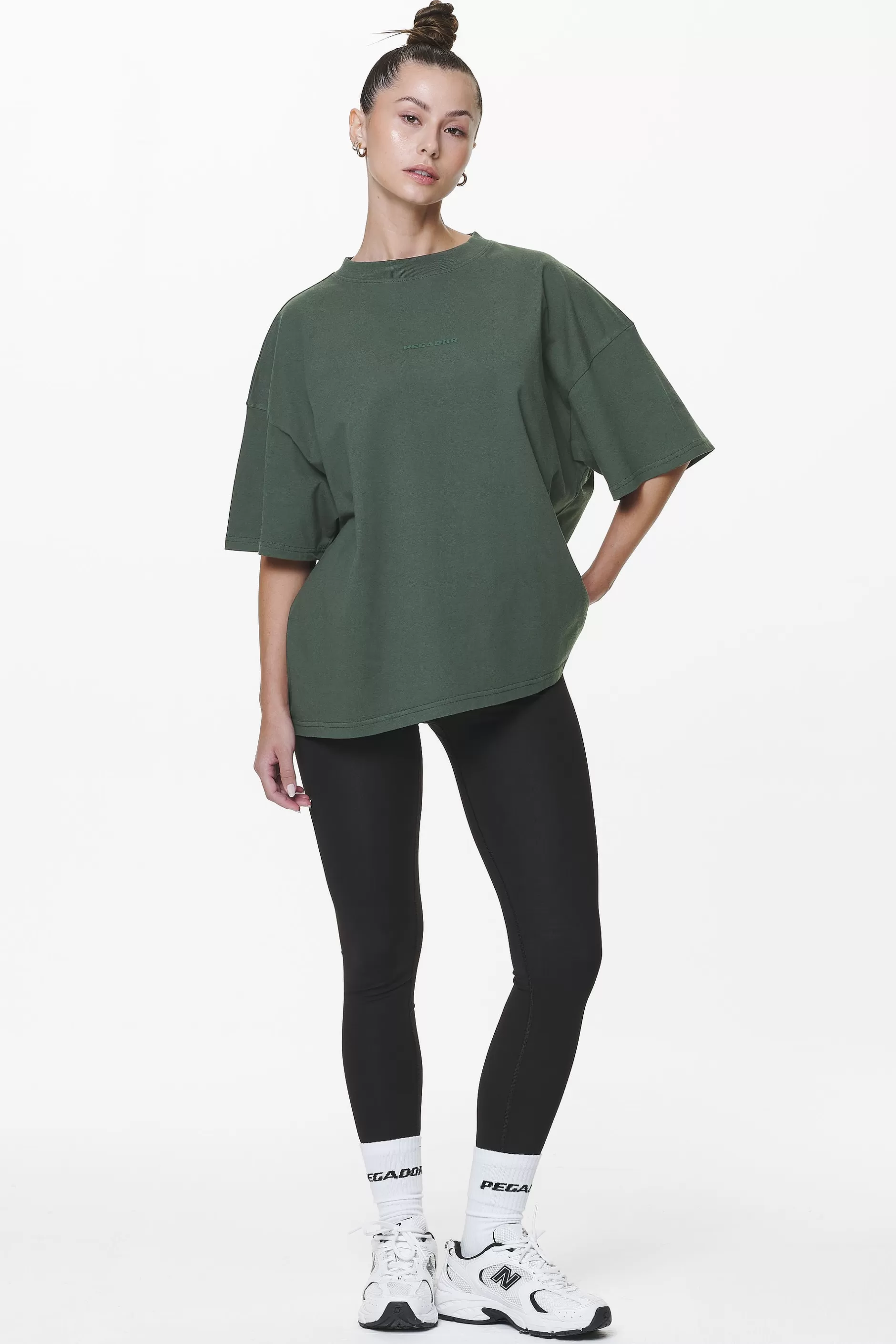 Cheap Pegador Bel Air Heavy Oversized Tee Washed Sage Green Gum