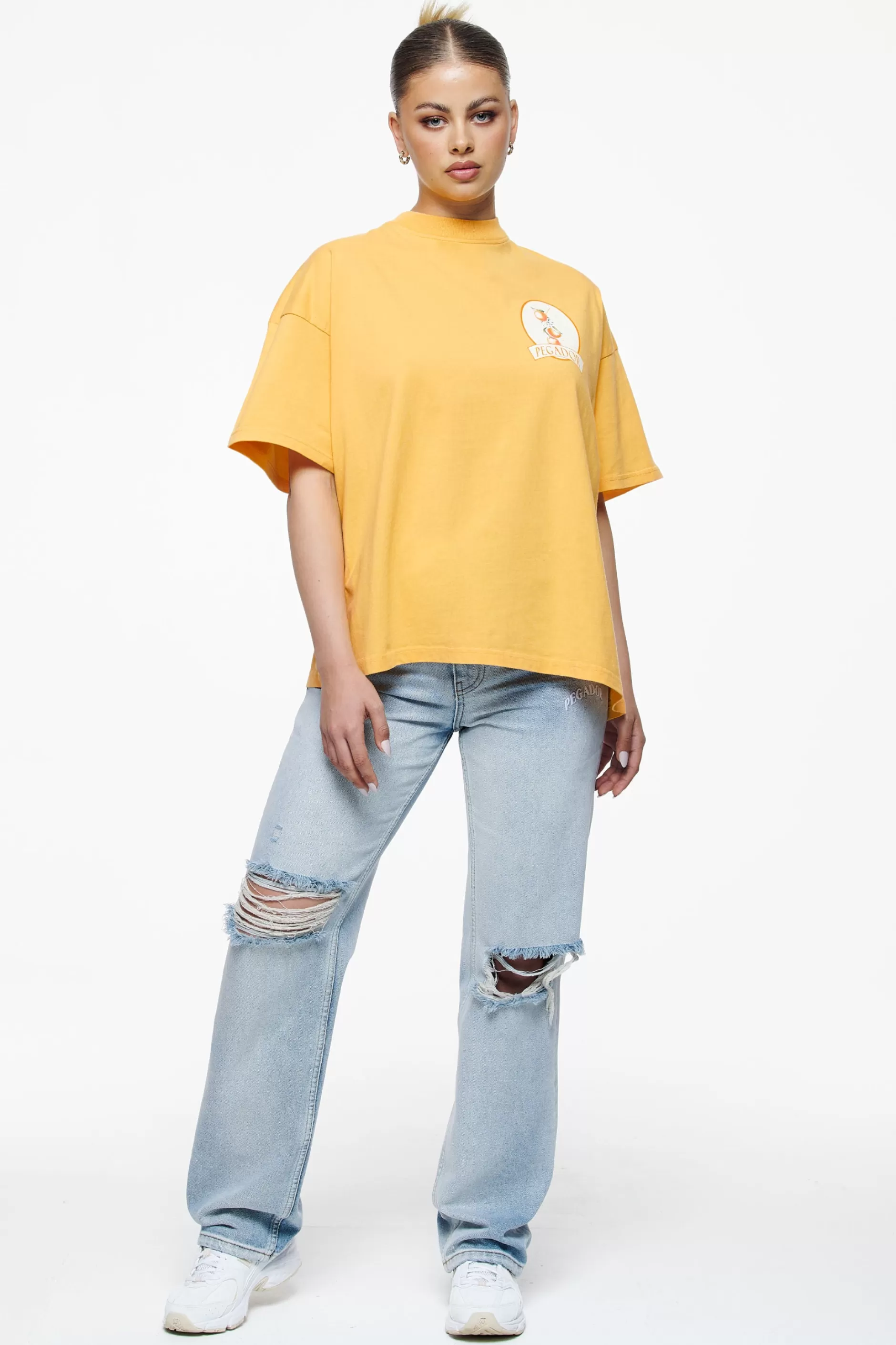 Online Pegador Brenda Heavy Oversized Tee Vintage Washed Golden Sun