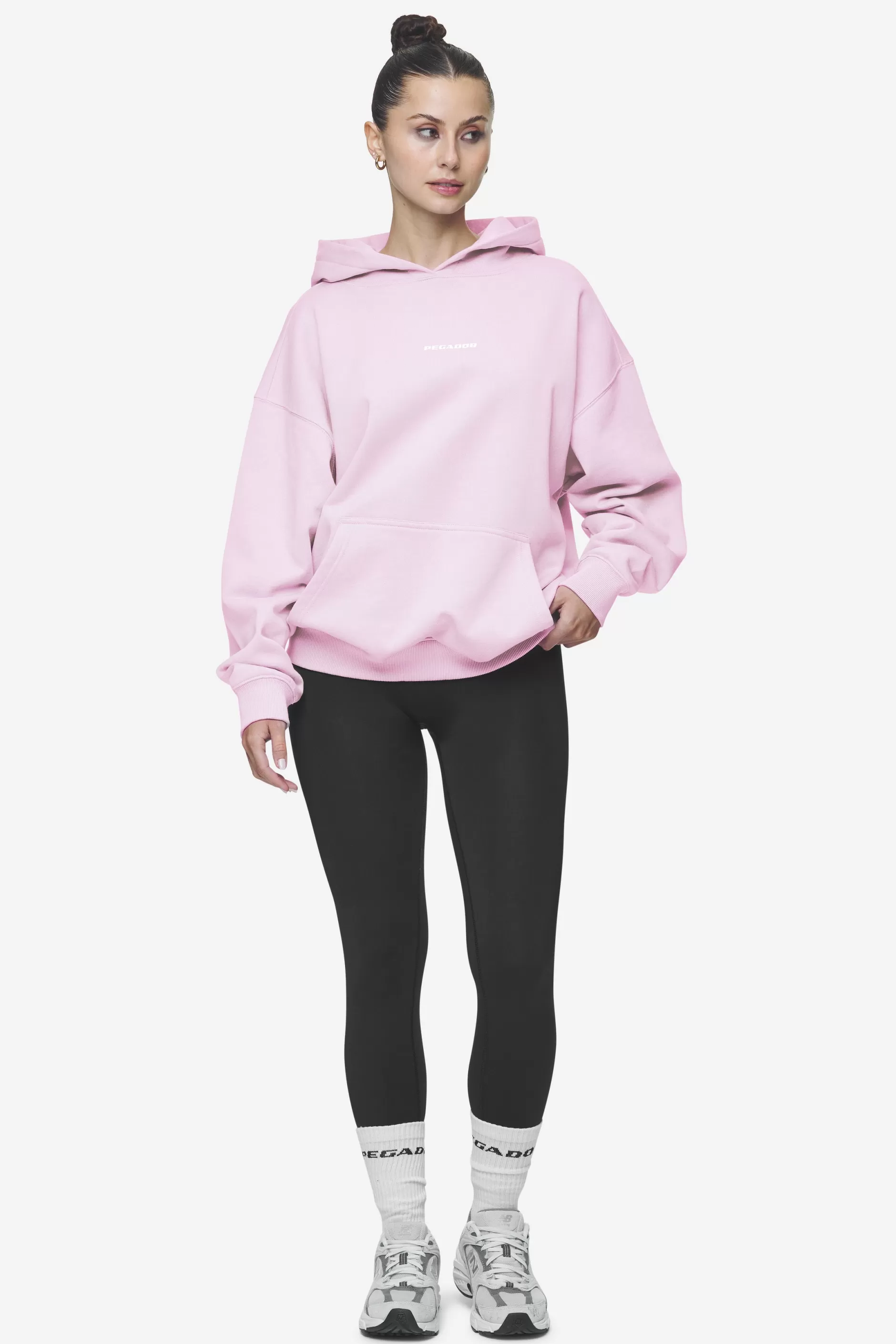 Clearance Pegador Clarita Logo Oversized Hoodie White Gum Washed bubblegum