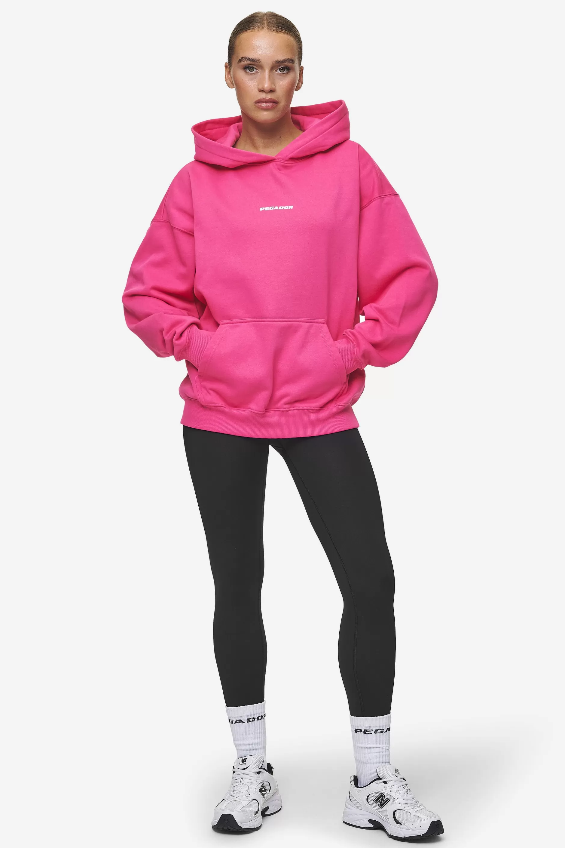 Hot Pegador Clarita Logo Oversized Hoodie Washed Digital Pink White Gum