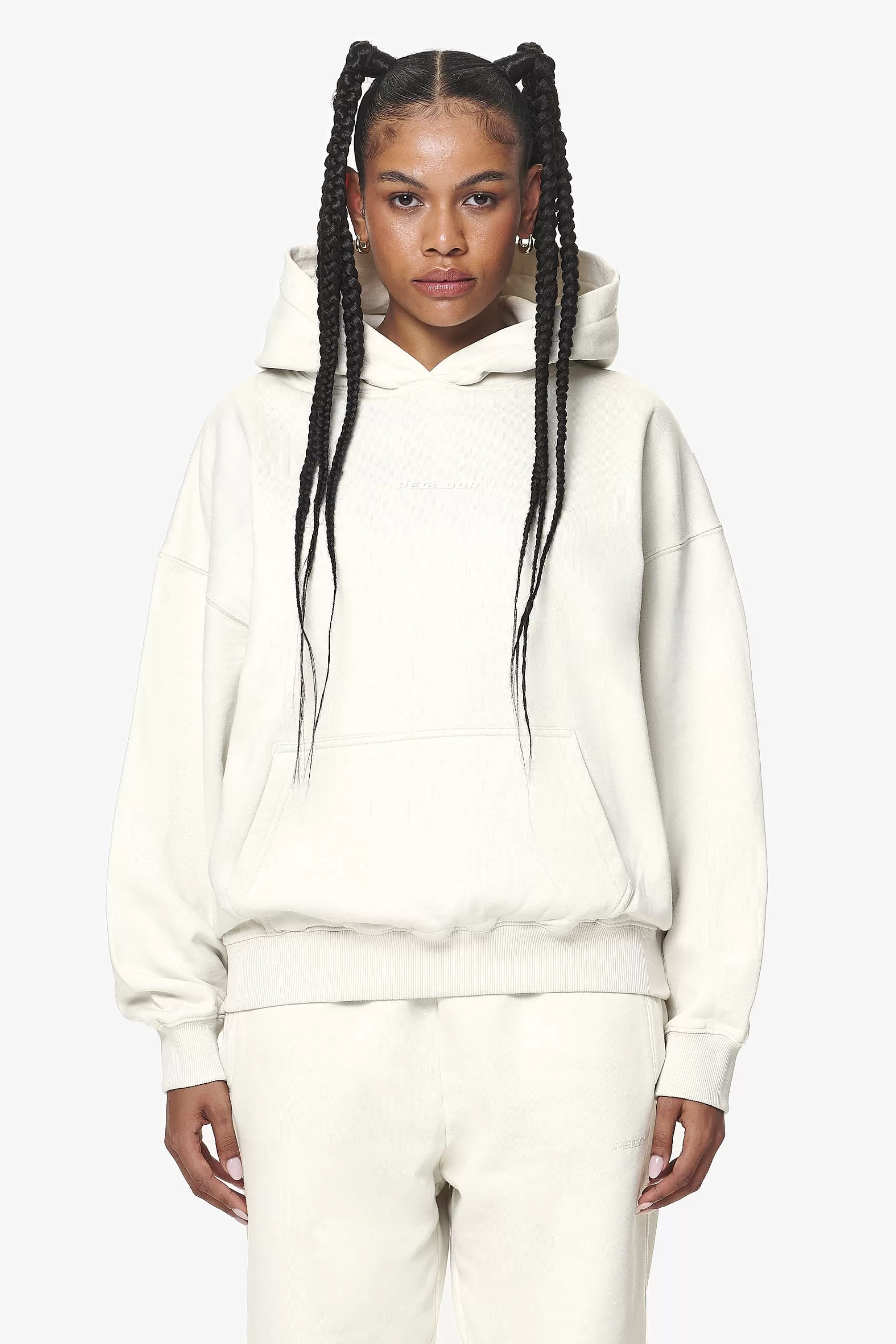 Hot Pegador Clarita Logo Oversized Hoodie Washed Salty Cream Gum