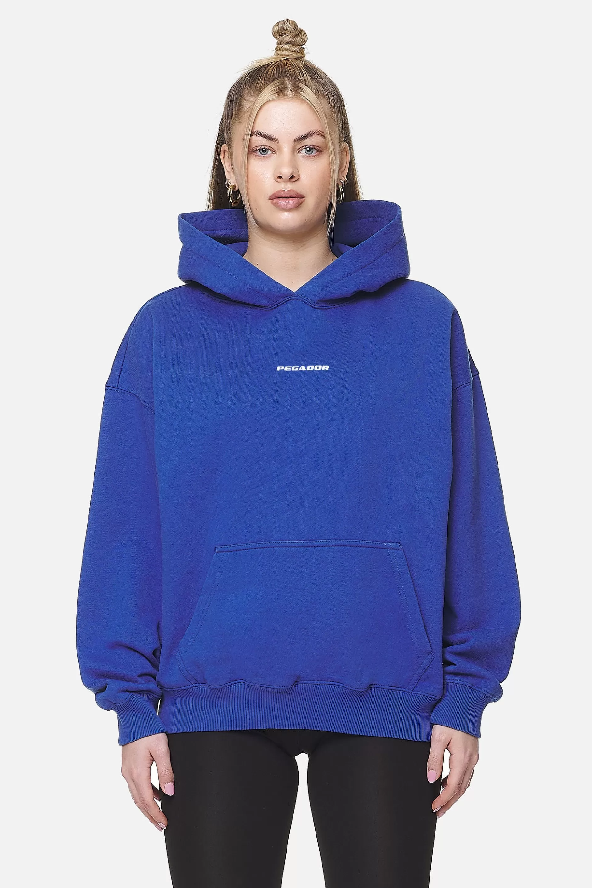 Hot Pegador Clarita Logo Oversized Hoodie Washed True Blue White Gum