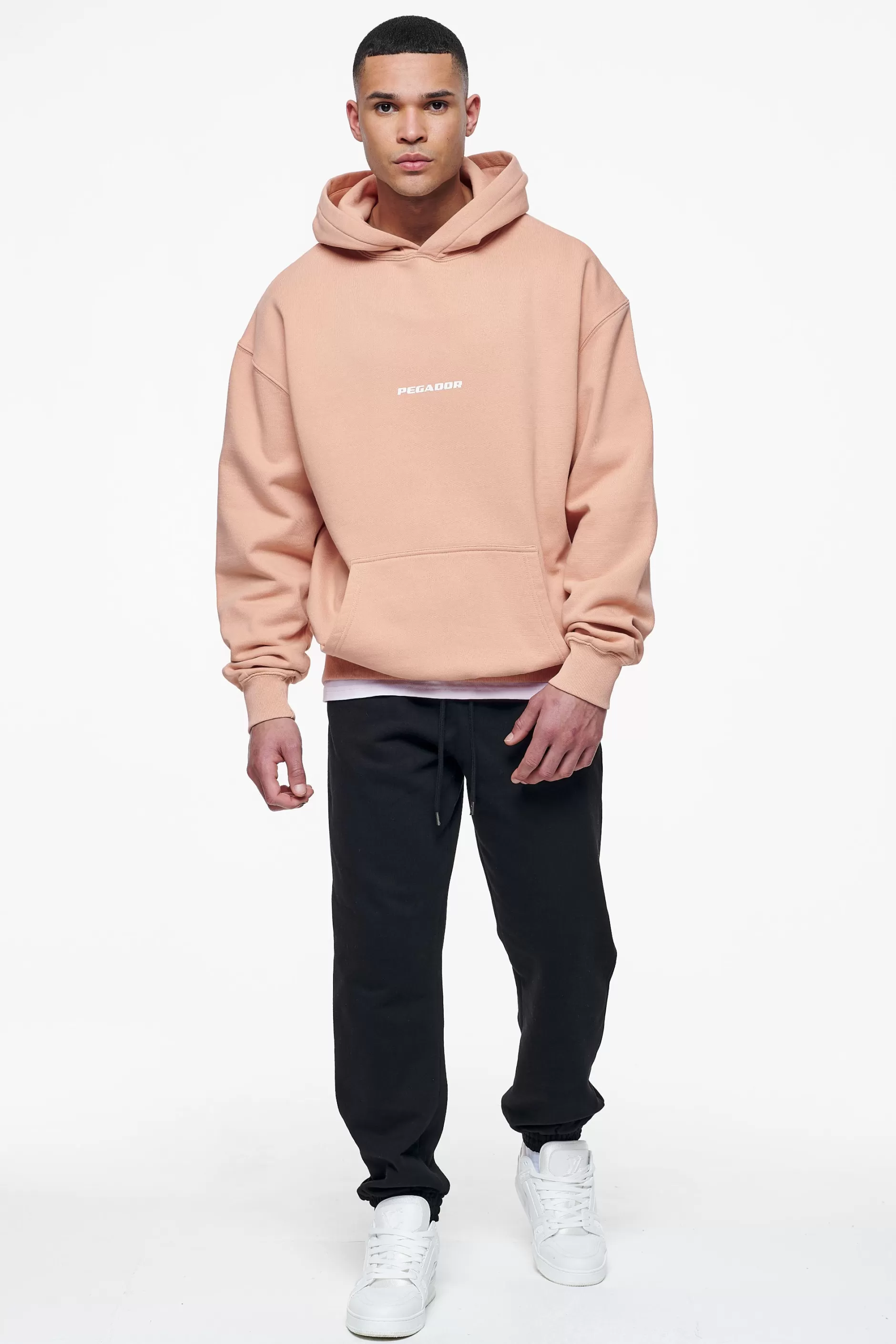 Flash Sale Pegador Colne Logo Oversized Hoodie Vintage Washed Tuscan Rose