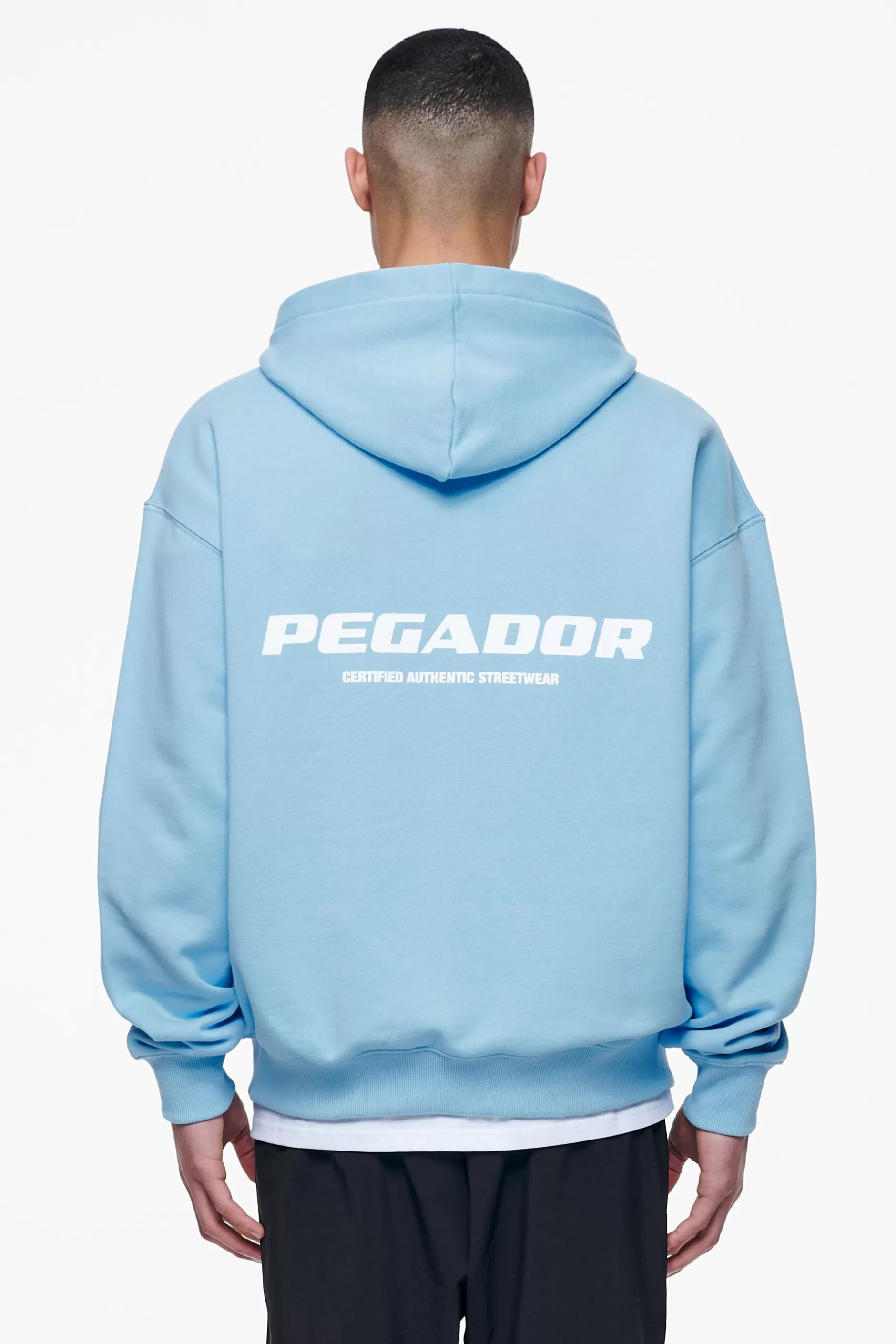 Sale Pegador Colne Logo Oversized Sweat Jacket Vintage Washed Riviera Blue