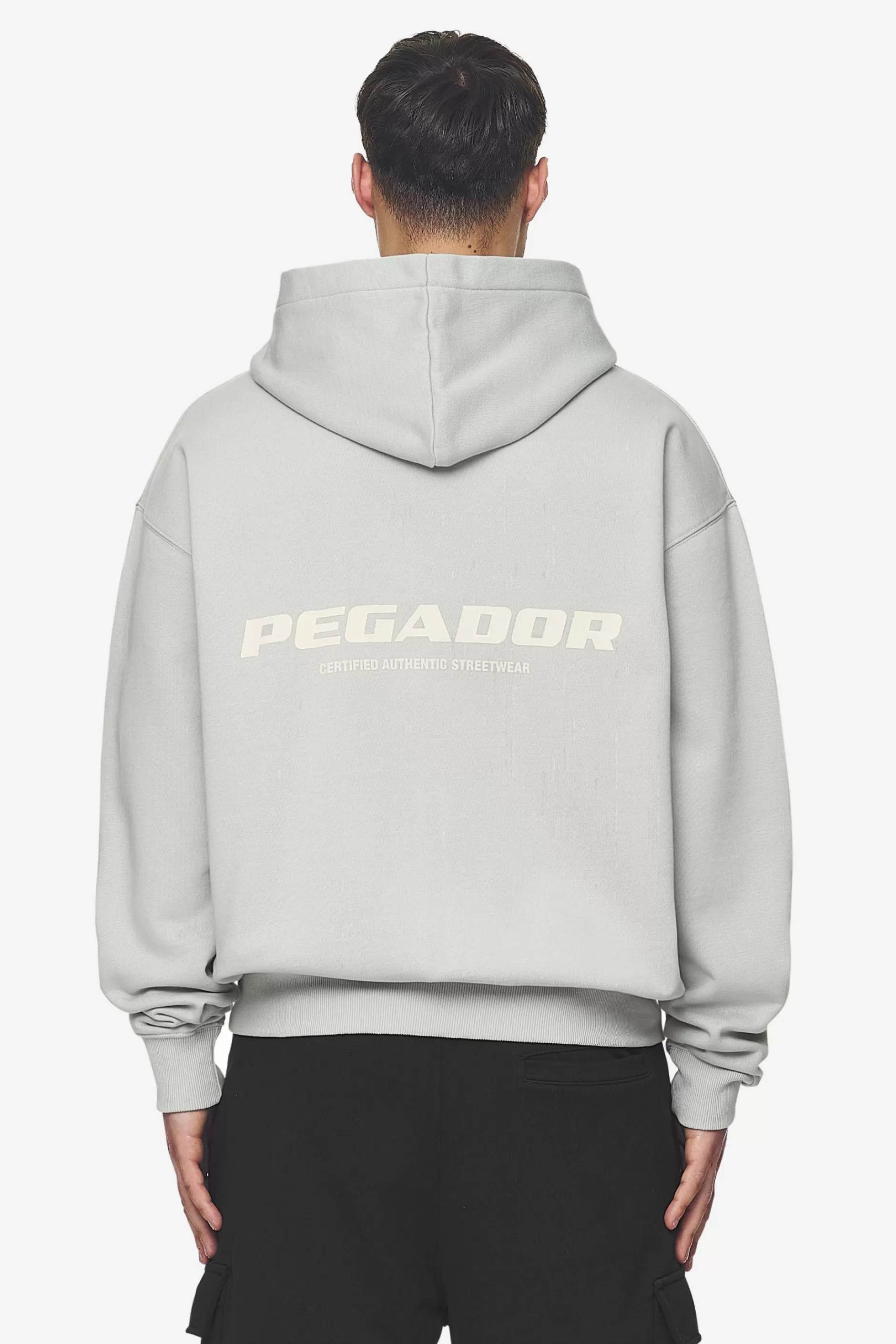 Online Pegador Colne Logo Oversized Sweat Jacket Salty Cream Washed pearl grey
