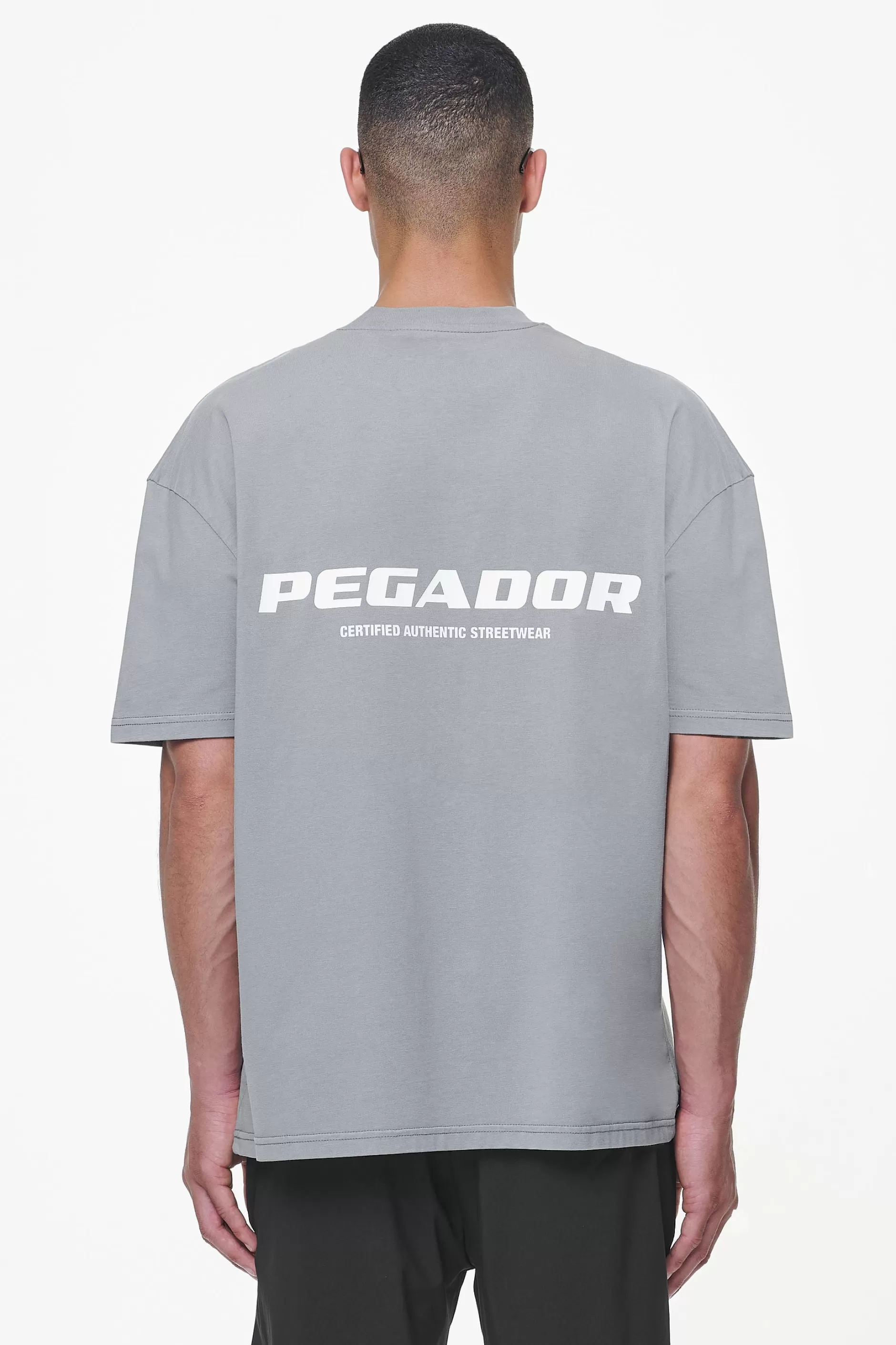 Flash Sale Pegador Colne Logo Oversized Tee Heavy Washed Cool Grey