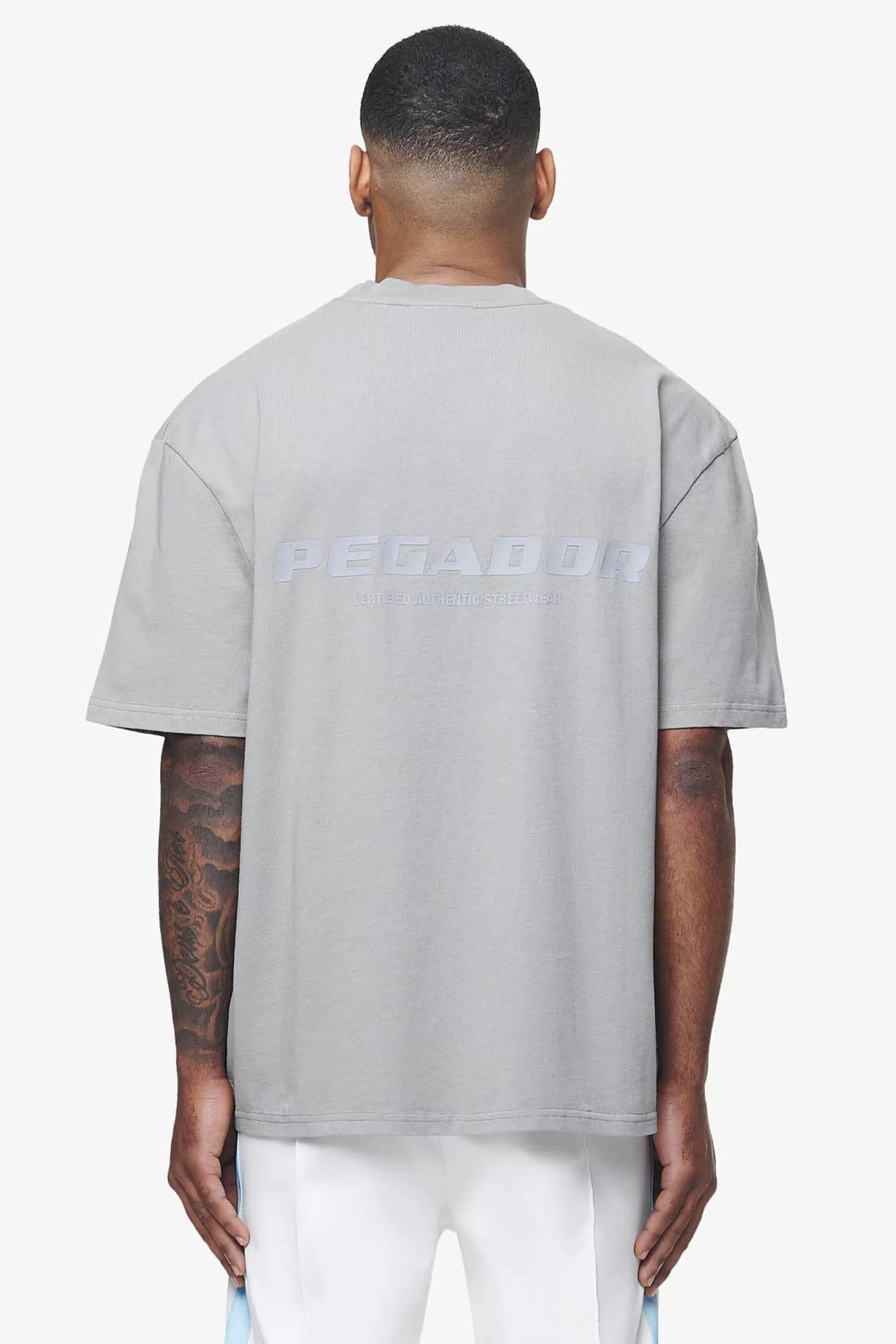 Cheap Pegador Colne Logo Oversized Tee Vintage Washed Dusk Grey Gum