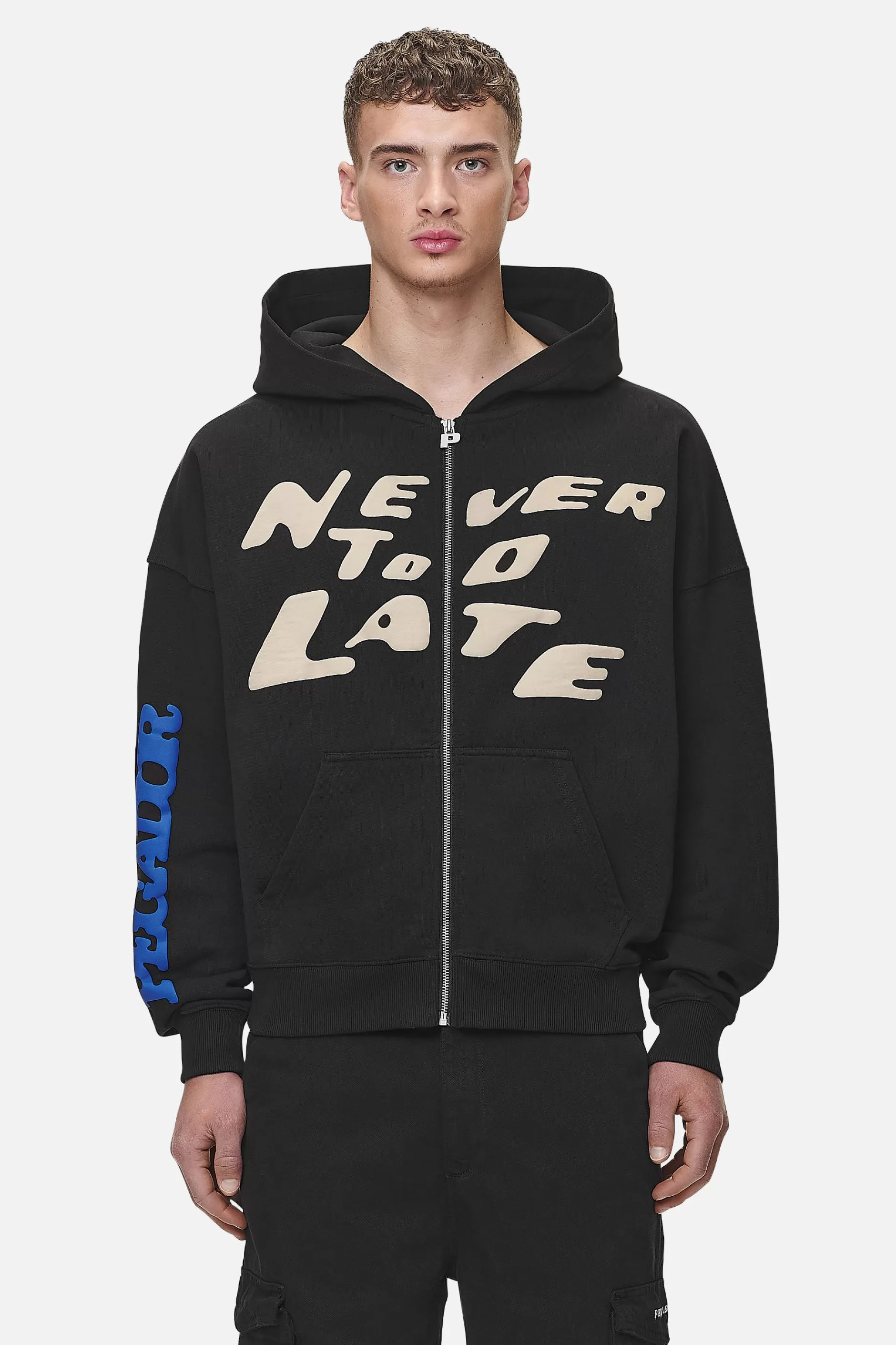 Discount Pegador Corey Terry Boxy Sweat Jacket Washed Black