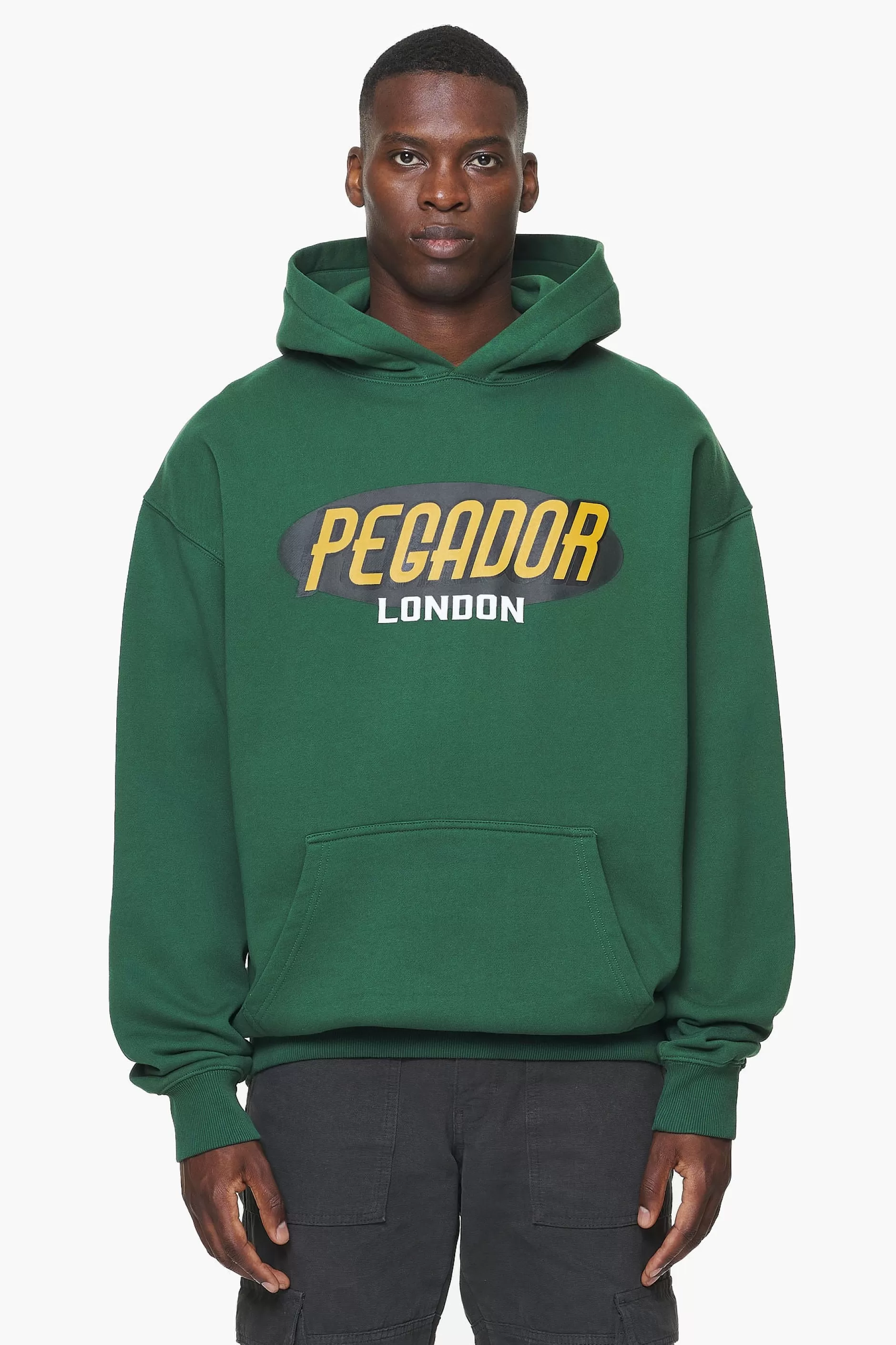 New Pegador County Oversized Hoodie Vintage Washed British Green