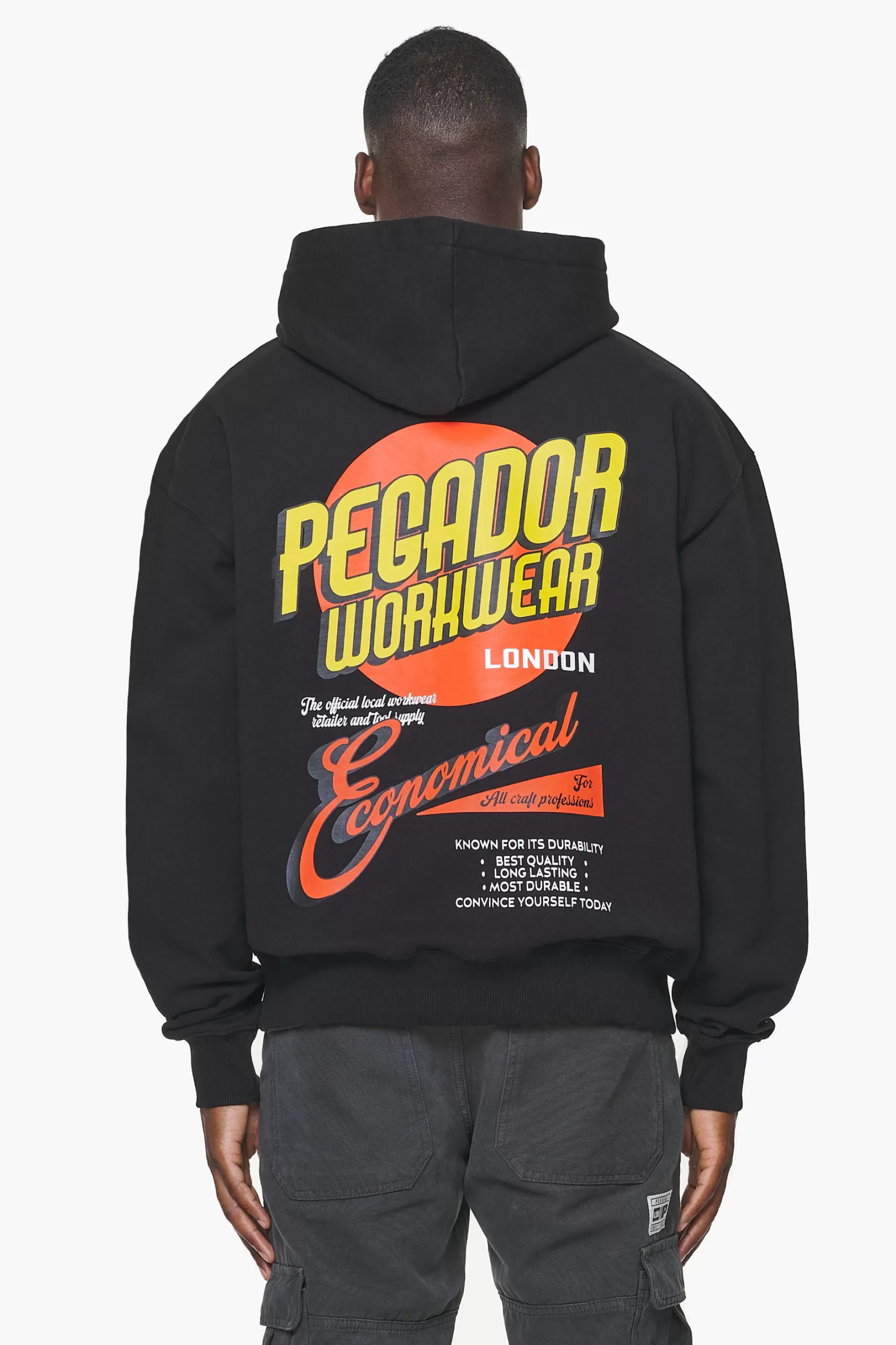 New Pegador Docks Oversized Hoodie Vintage Washed Onyx Black