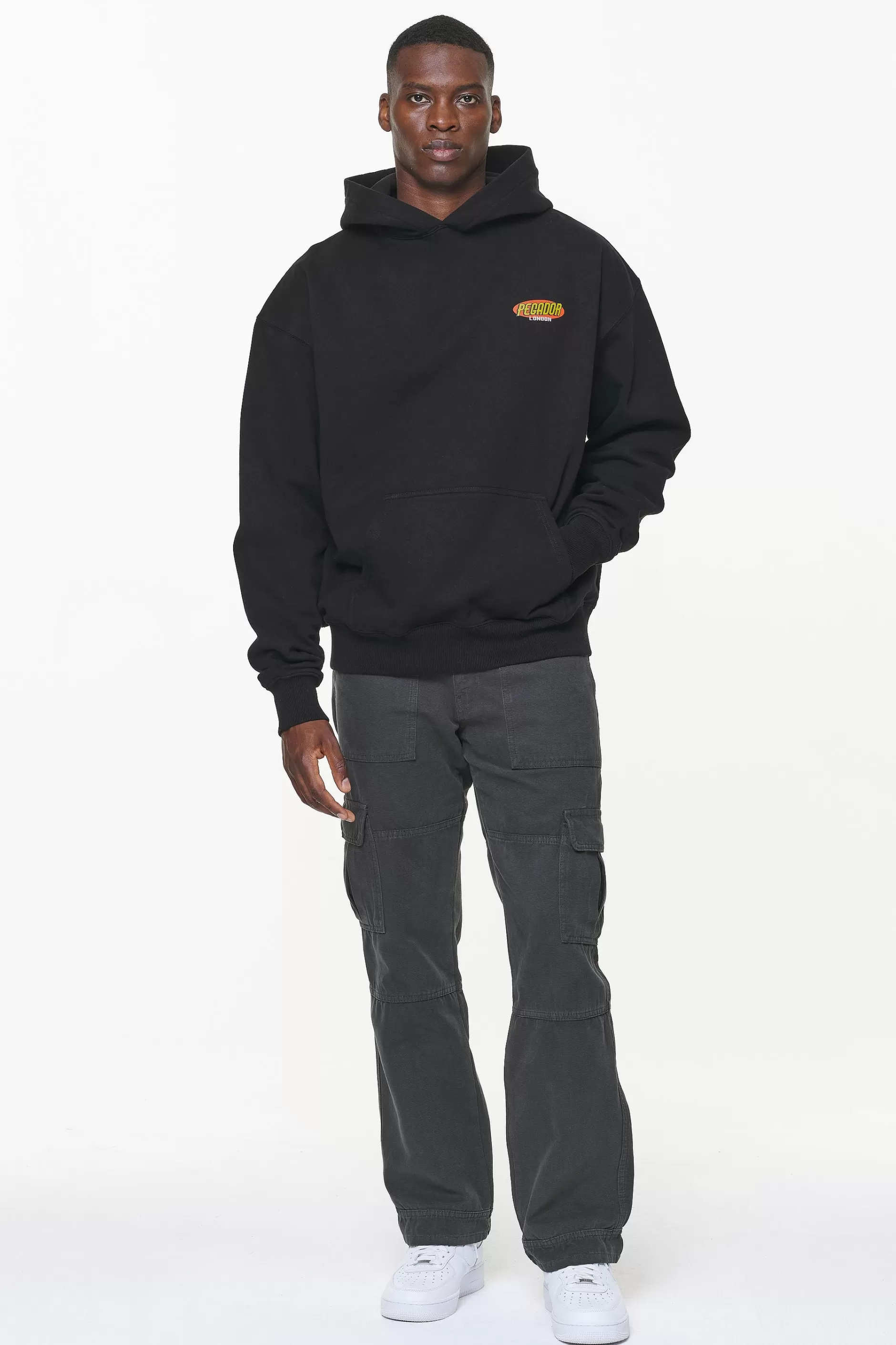New Pegador Docks Oversized Hoodie Vintage Washed Onyx Black