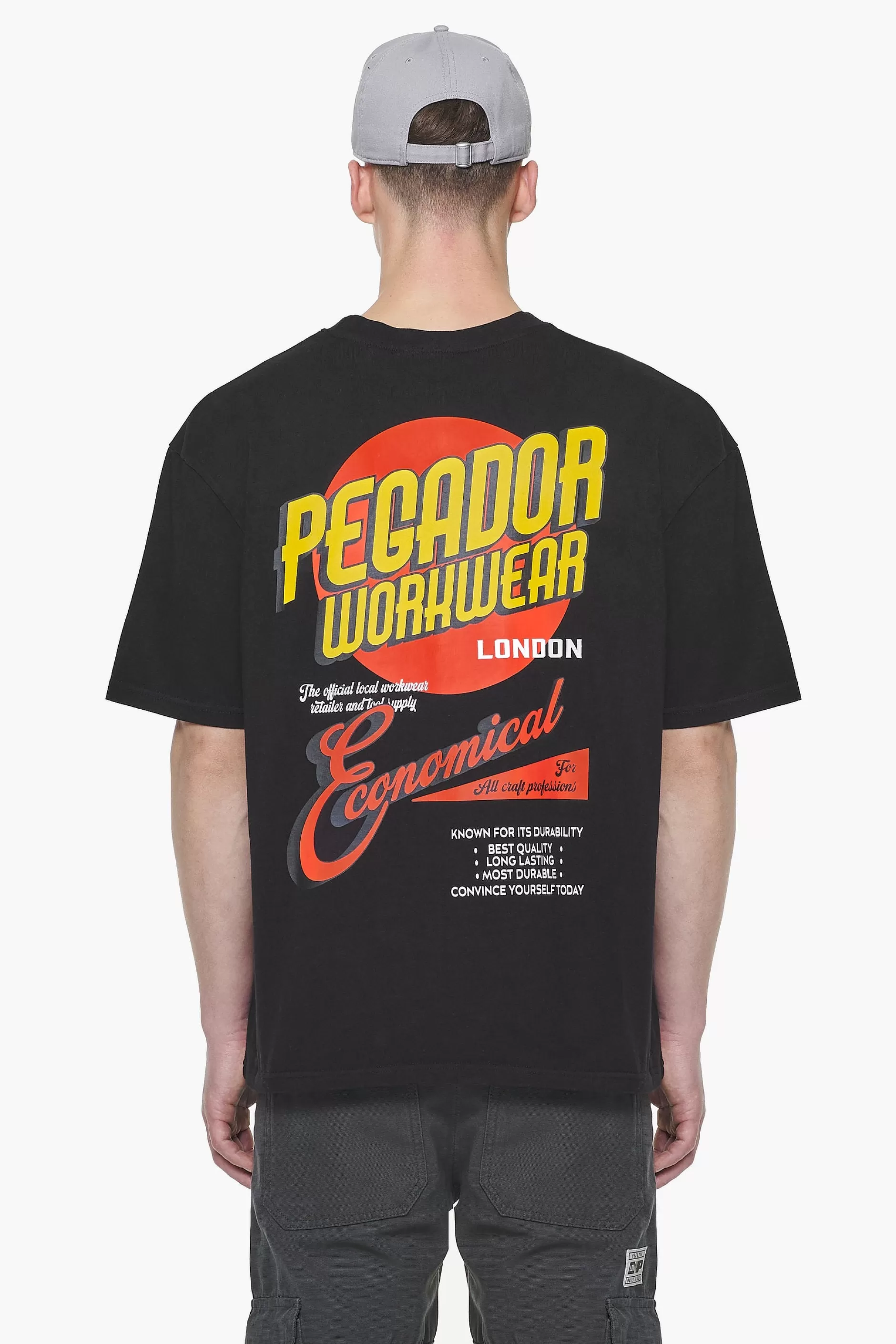 Clearance Pegador Docks Oversized Tee Vintage Washed Onyx Black