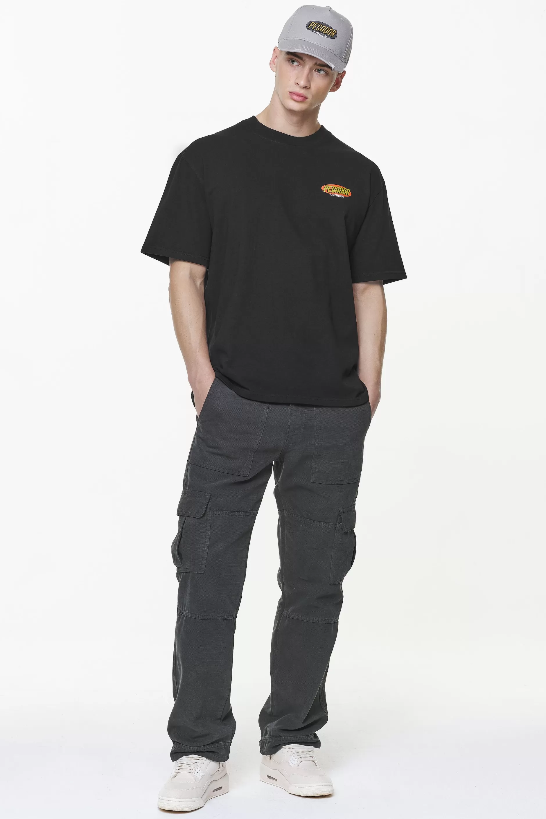 Clearance Pegador Docks Oversized Tee Vintage Washed Onyx Black