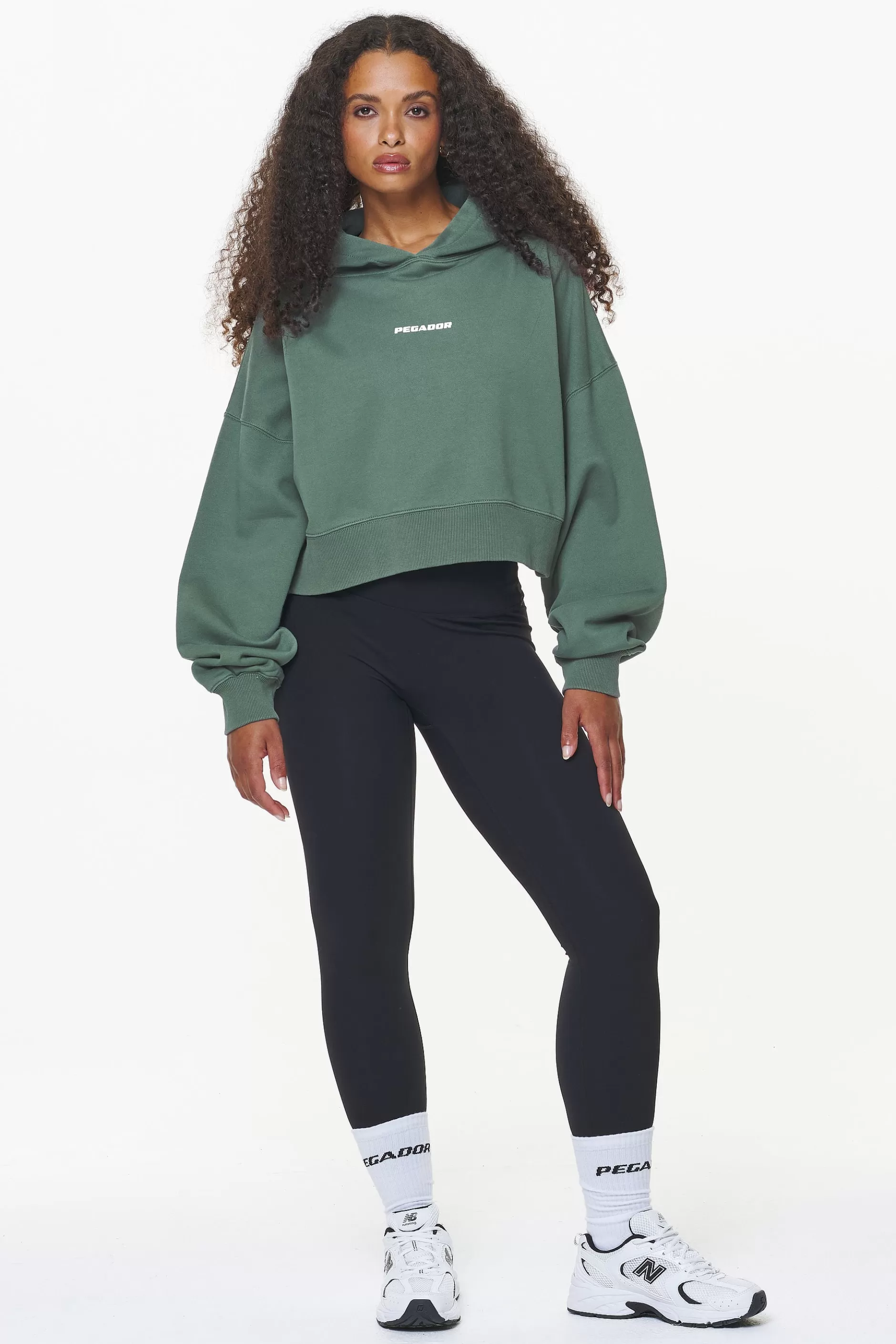 Cheap Pegador Dorothy Cropped Oversized Hoodie Vintage Washed Garden Green