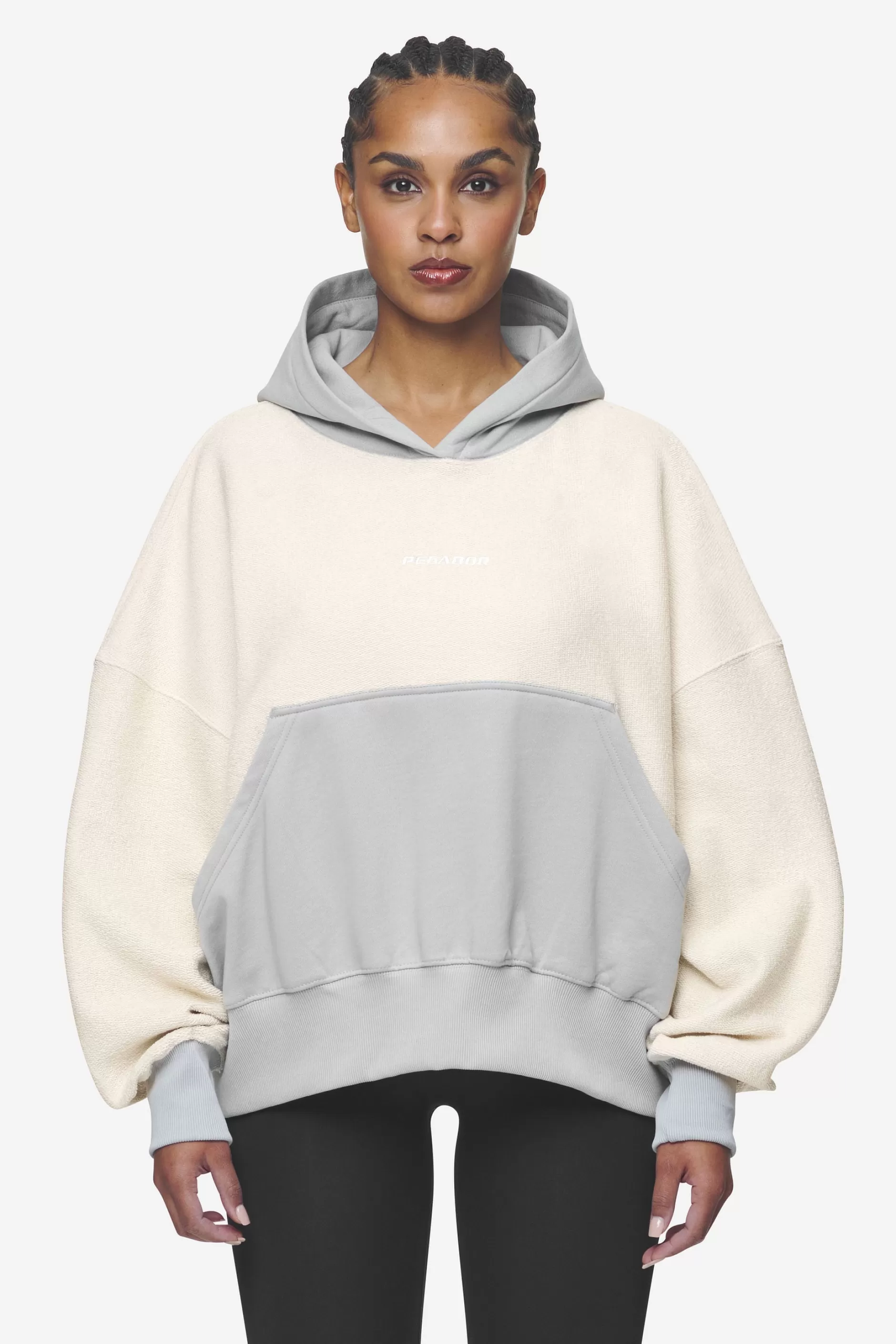 Outlet Pegador Estela Inside-Out Oversized Hoodie Coast Sand Sky Grey