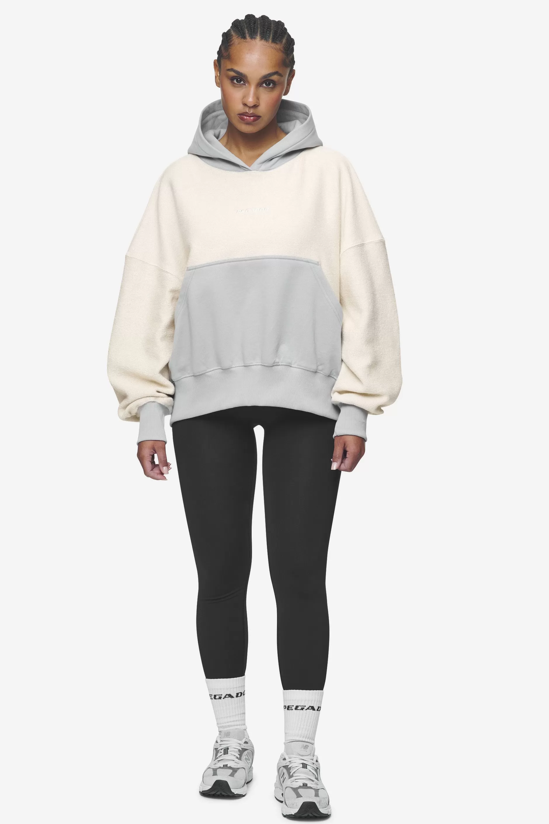Outlet Pegador Estela Inside-Out Oversized Hoodie Coast Sand Sky Grey