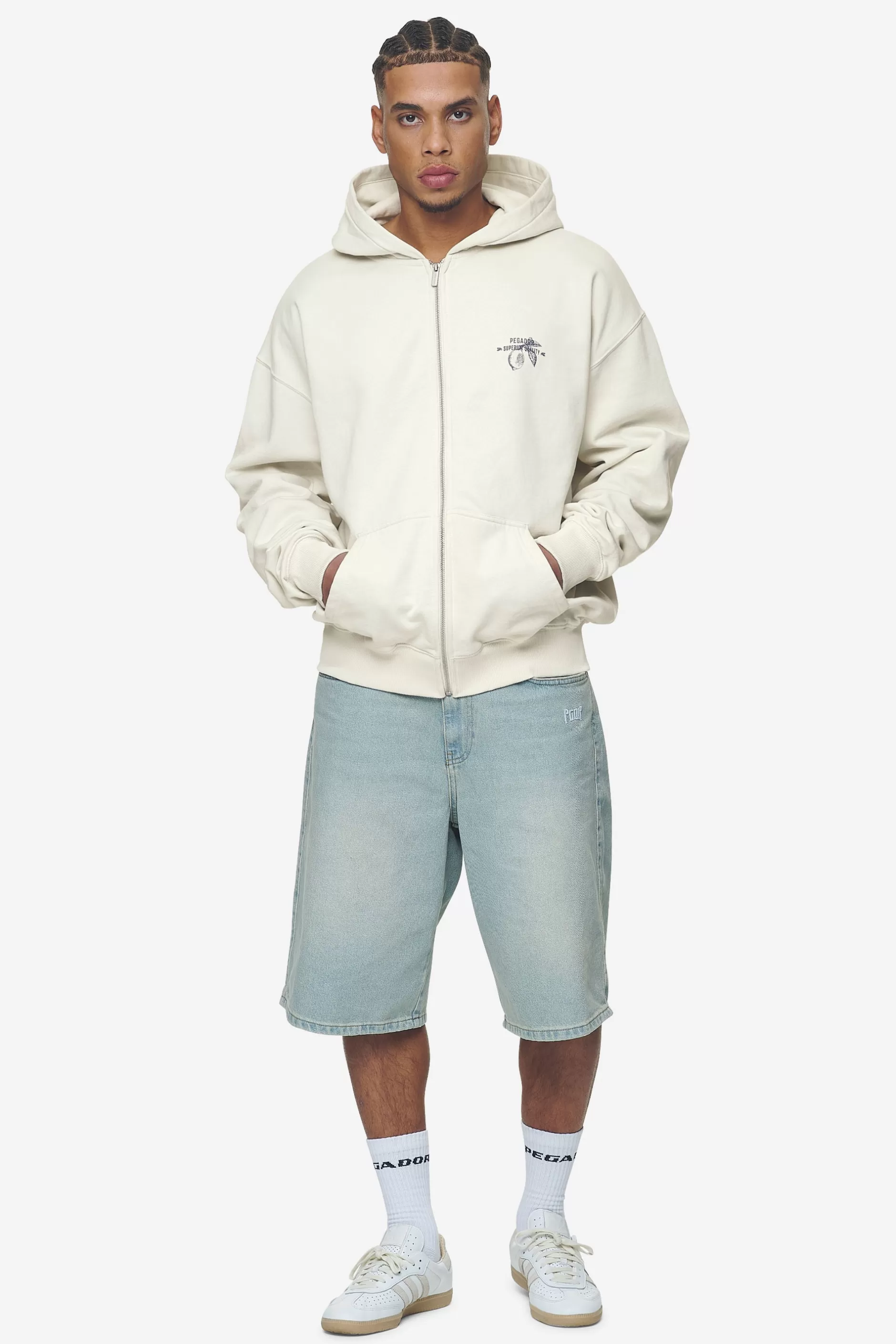 Online Pegador Goret Oversized Sweat Jacket Washed Salty Cream