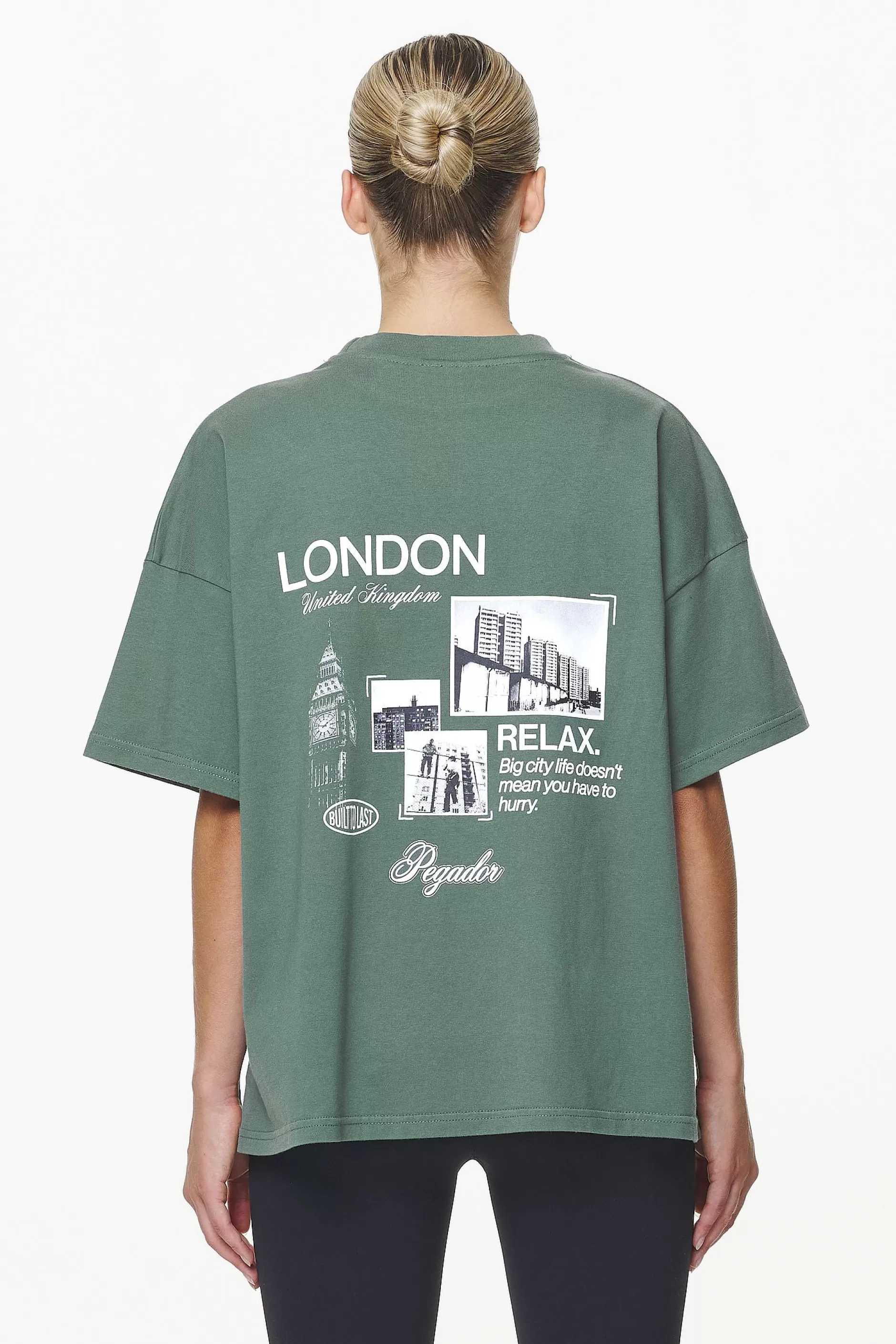 Discount Pegador Harley Heavy Oversized Tee Vintage Washed Garden Green