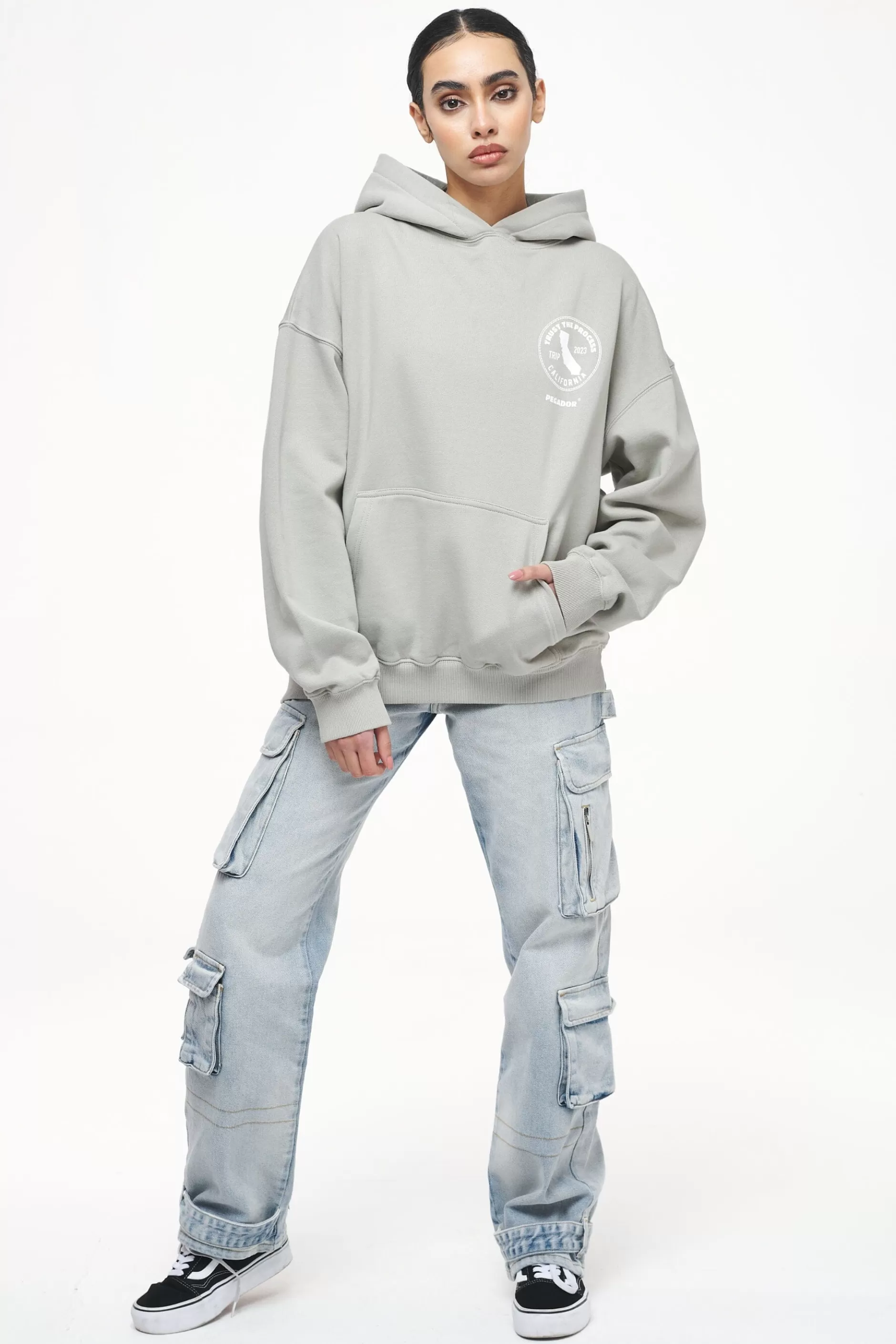 Flash Sale Pegador Jay Oversized Hoodie Vintage Washed Quiet Gray
