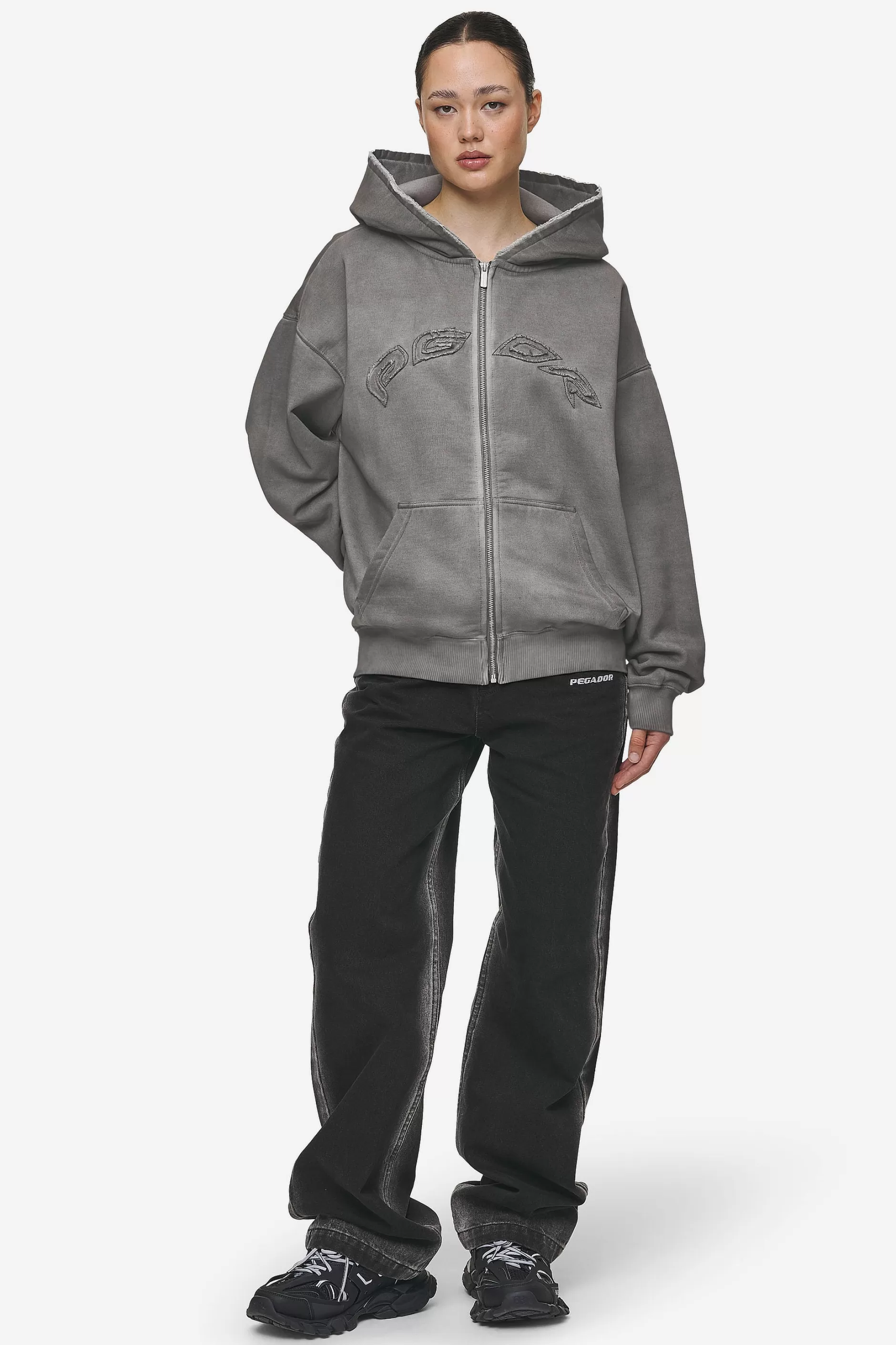 Fashion Pegador Julia Oversized Sweat Jacket Oil Dyed Deep Grey