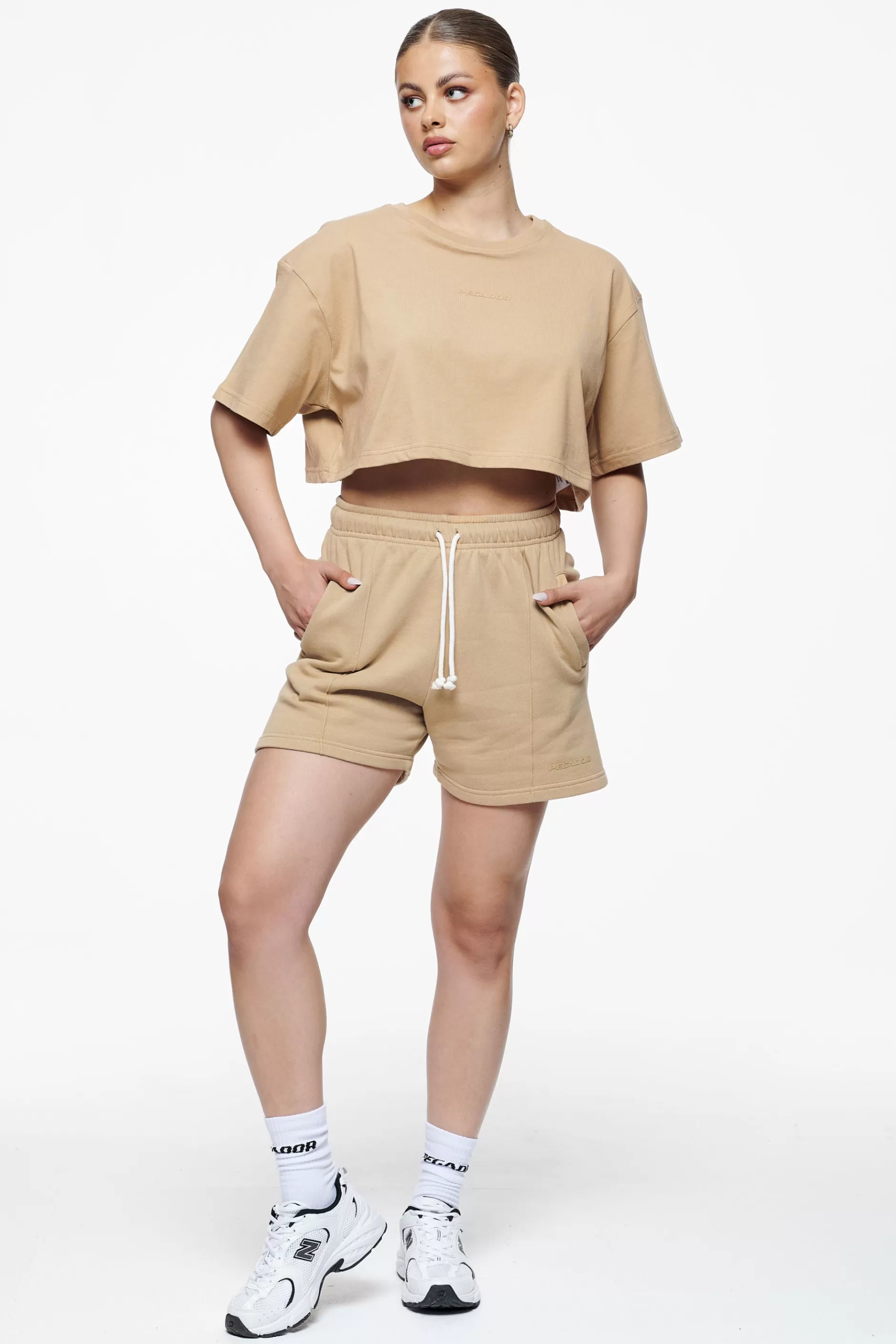 Outlet Pegador Layla Oversized Cropped Tee Vintage Washed Espresso Gum