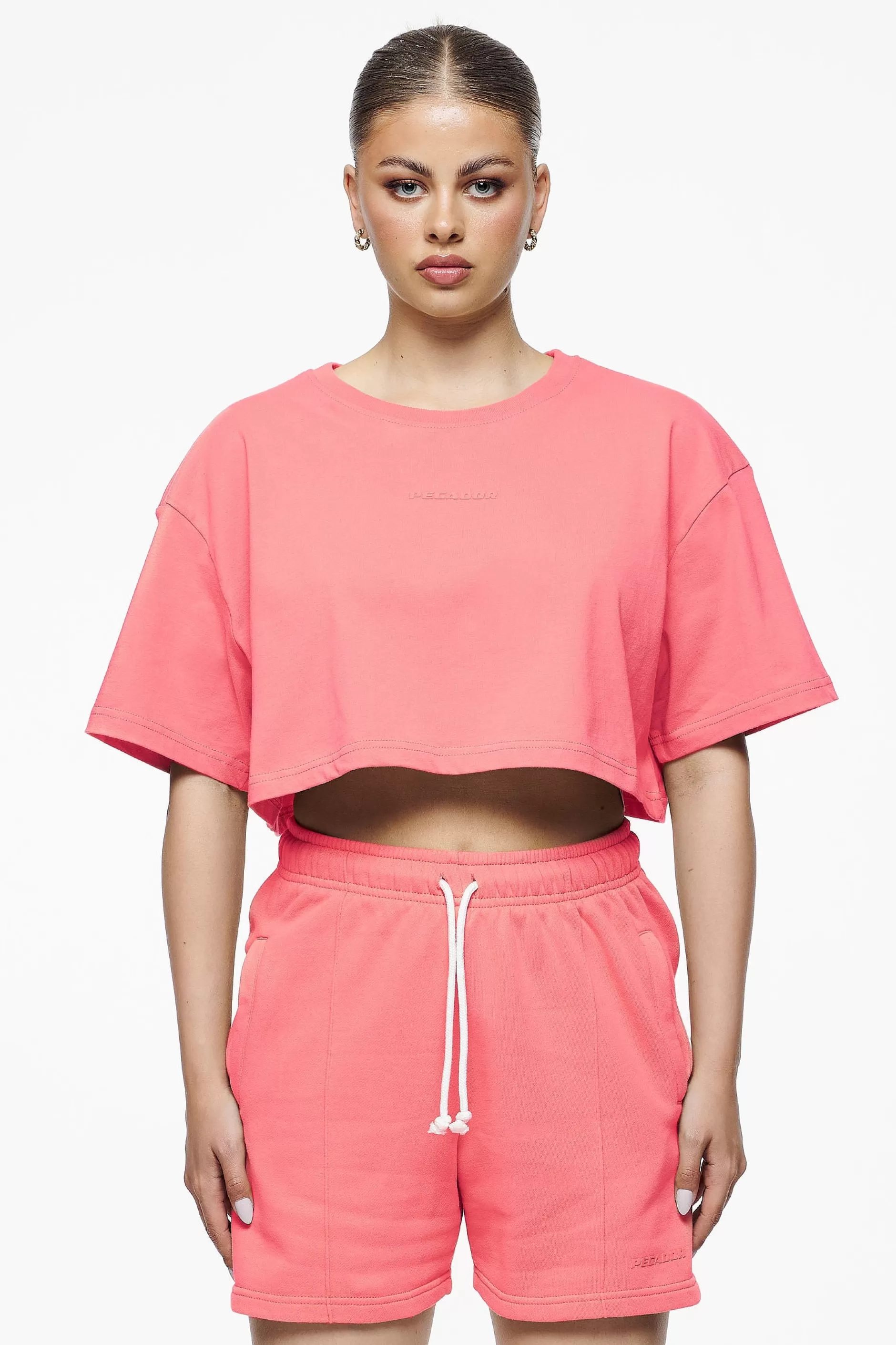 Online Pegador Layla Oversized Cropped Tee Vintage Washed Strawberry Gum