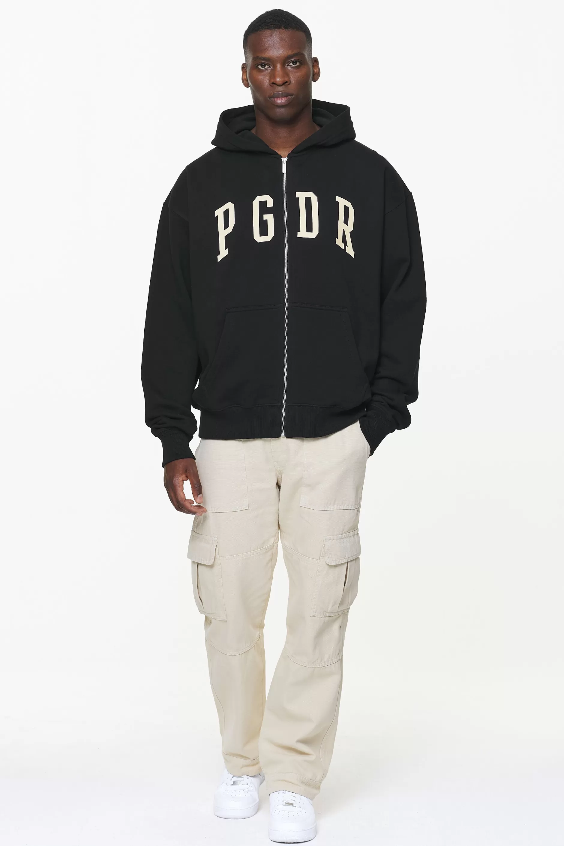 Fashion Pegador Layton Oversized Sweat Jacket Vintage Washed Onyx Black