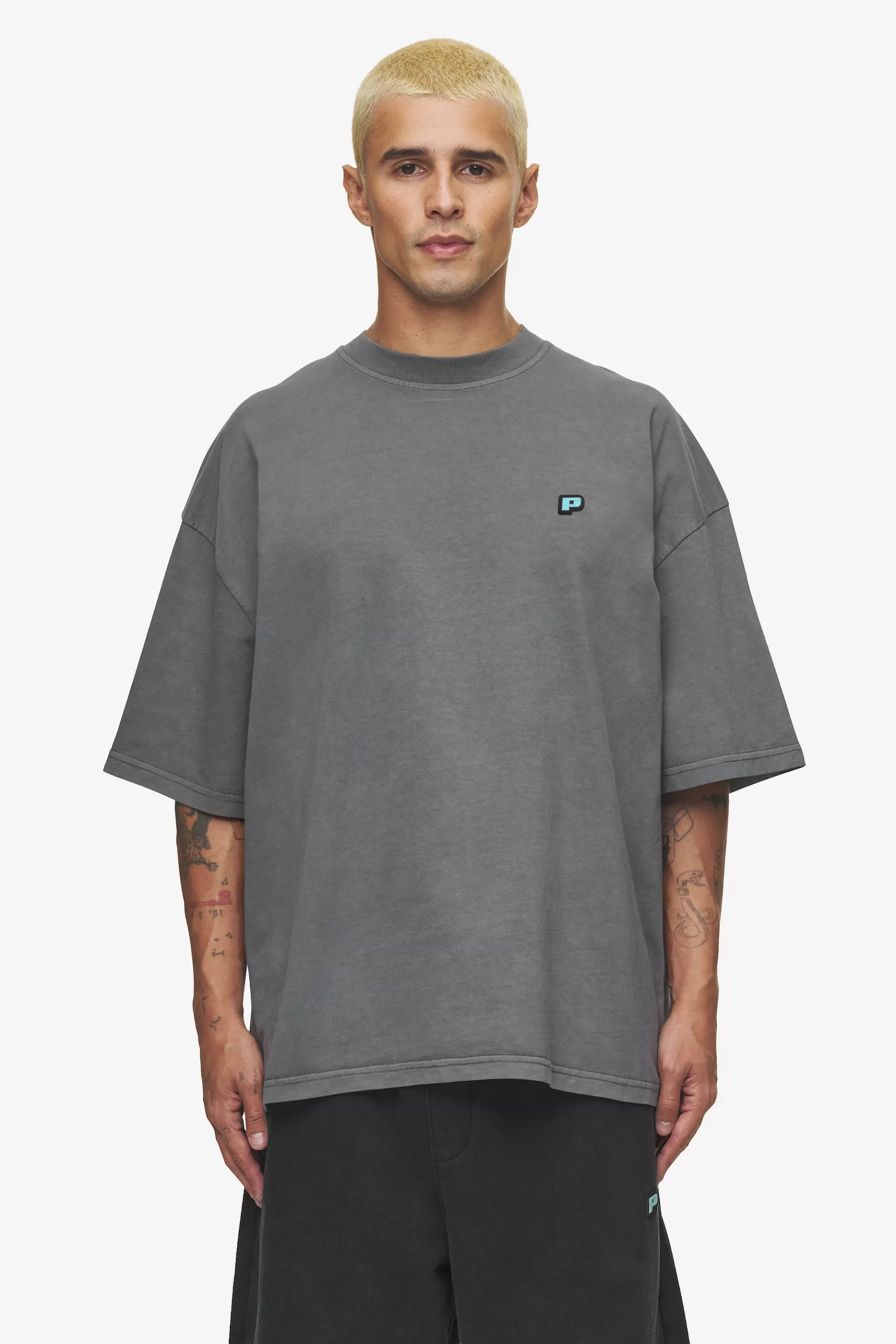 Sale Pegador Leono Boxy Tee Sky Blue Gum Vintage grey