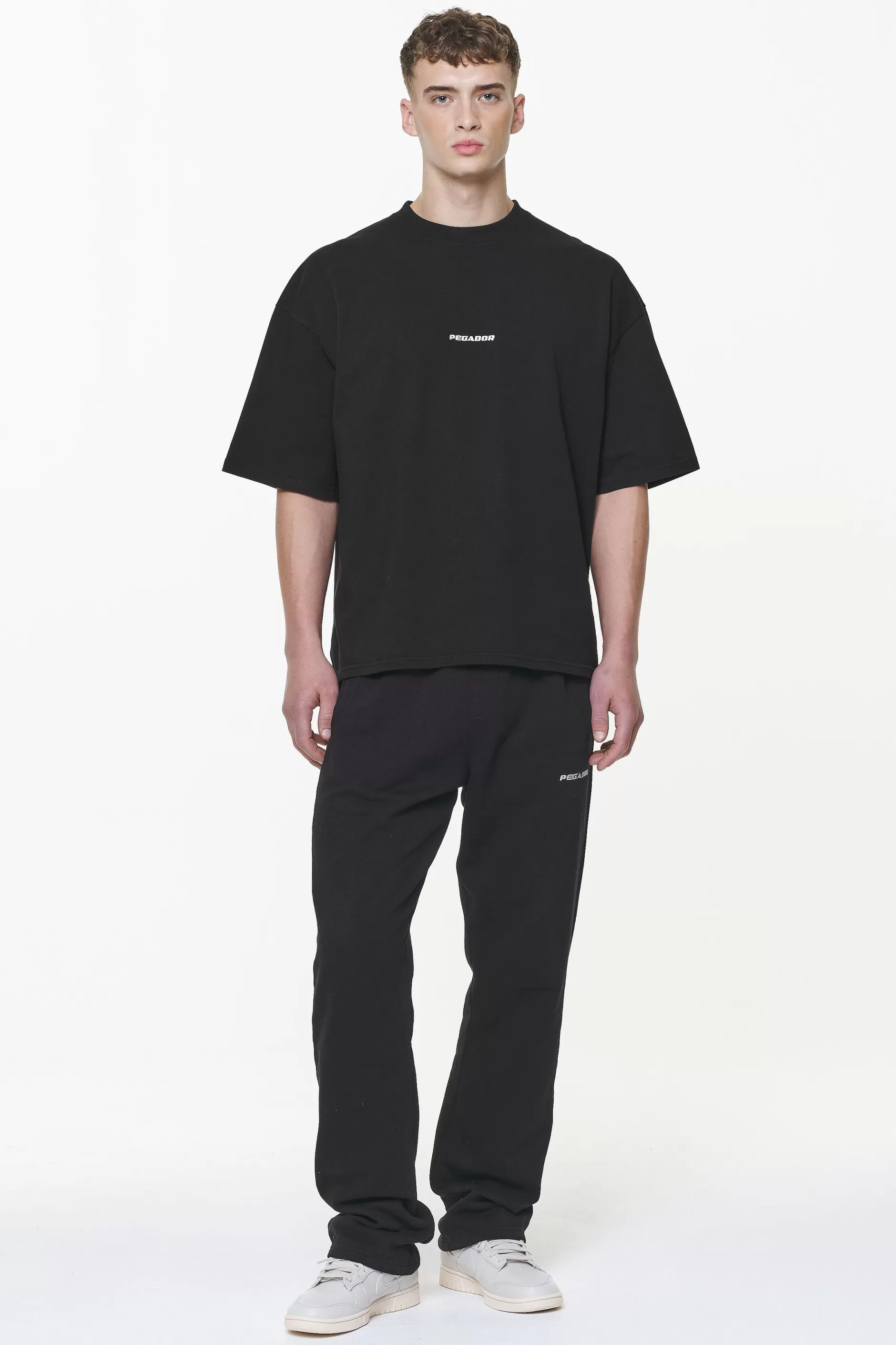 Fashion Pegador Logo Boxy Tee Vintage washed onyx black