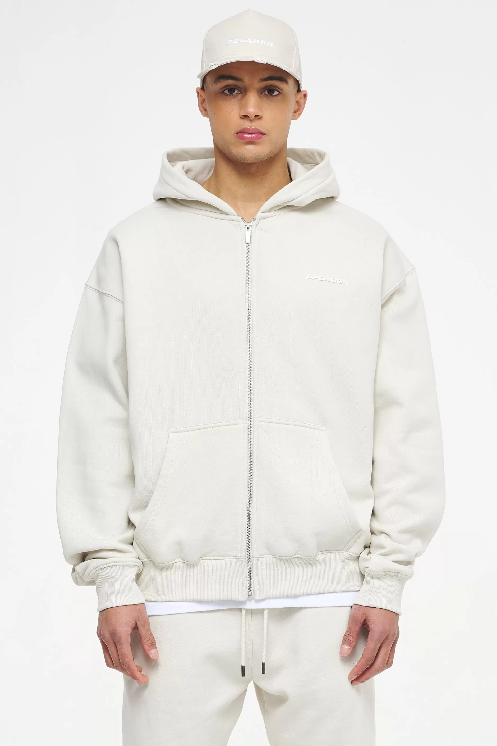 Online Pegador Logo Oversized Sweat Jacket Gum Vintage washed angels cream