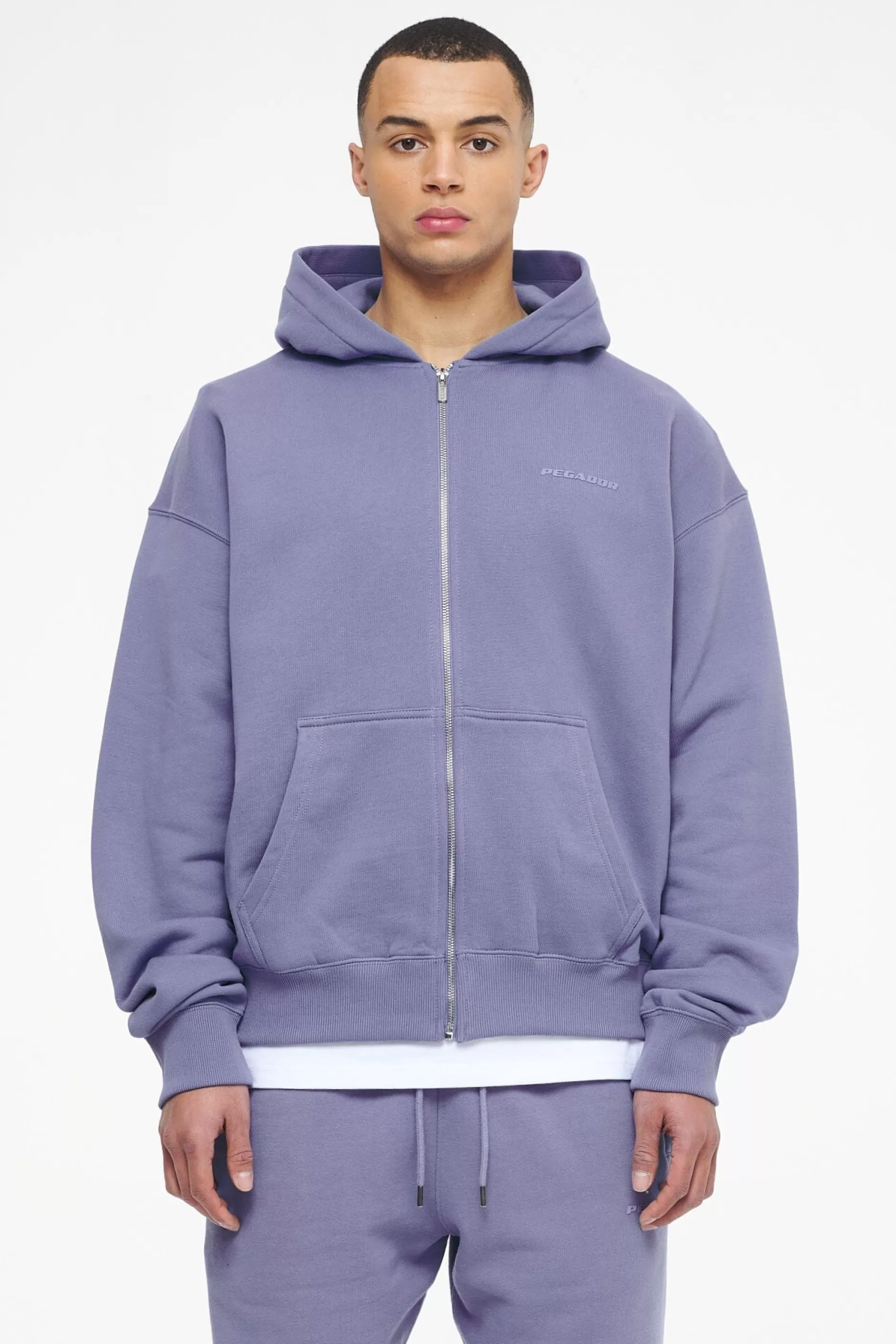 Flash Sale Pegador Logo Oversized Sweat Jacket Gum Vintage washed magic violet