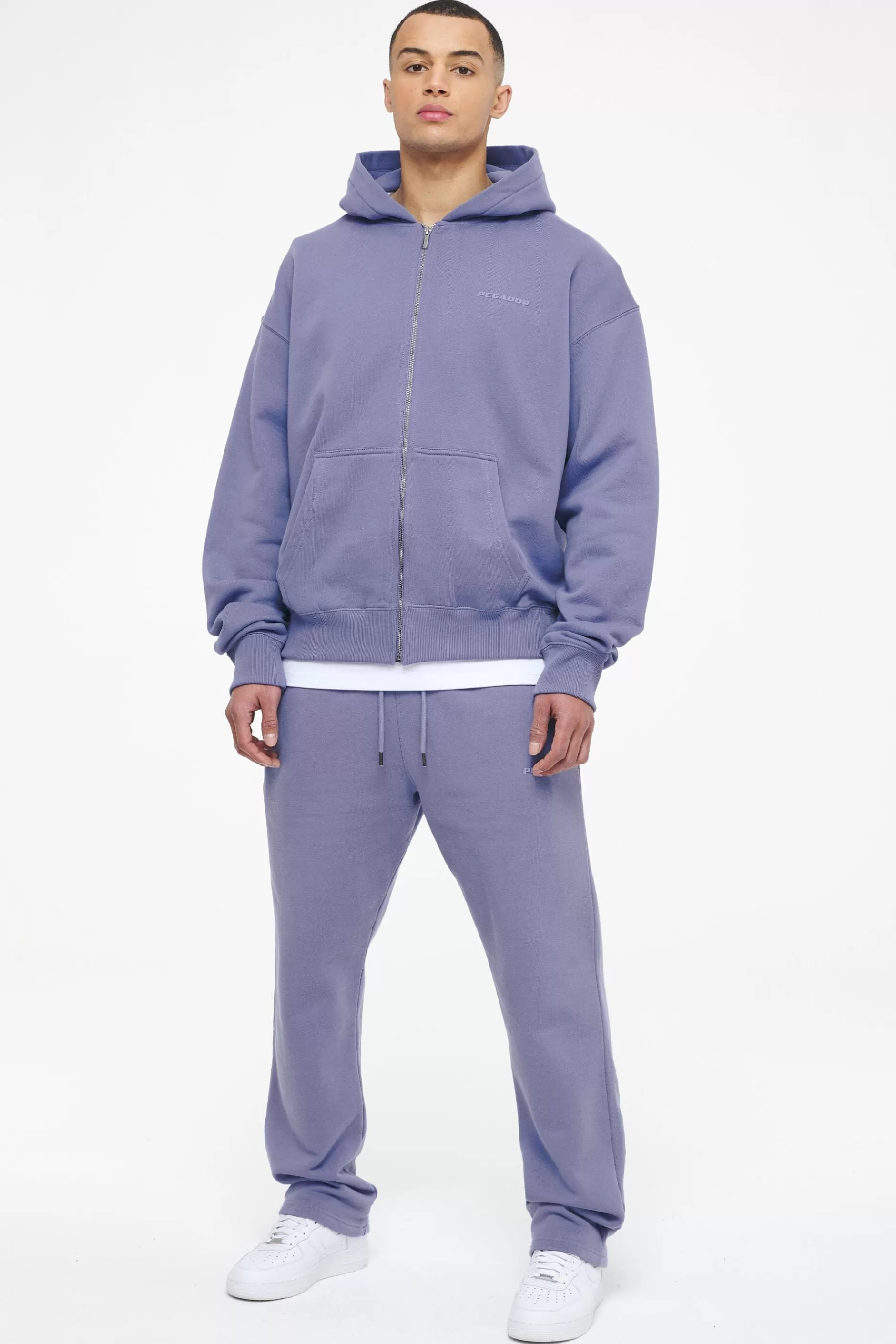 Flash Sale Pegador Logo Oversized Sweat Jacket Gum Vintage washed magic violet