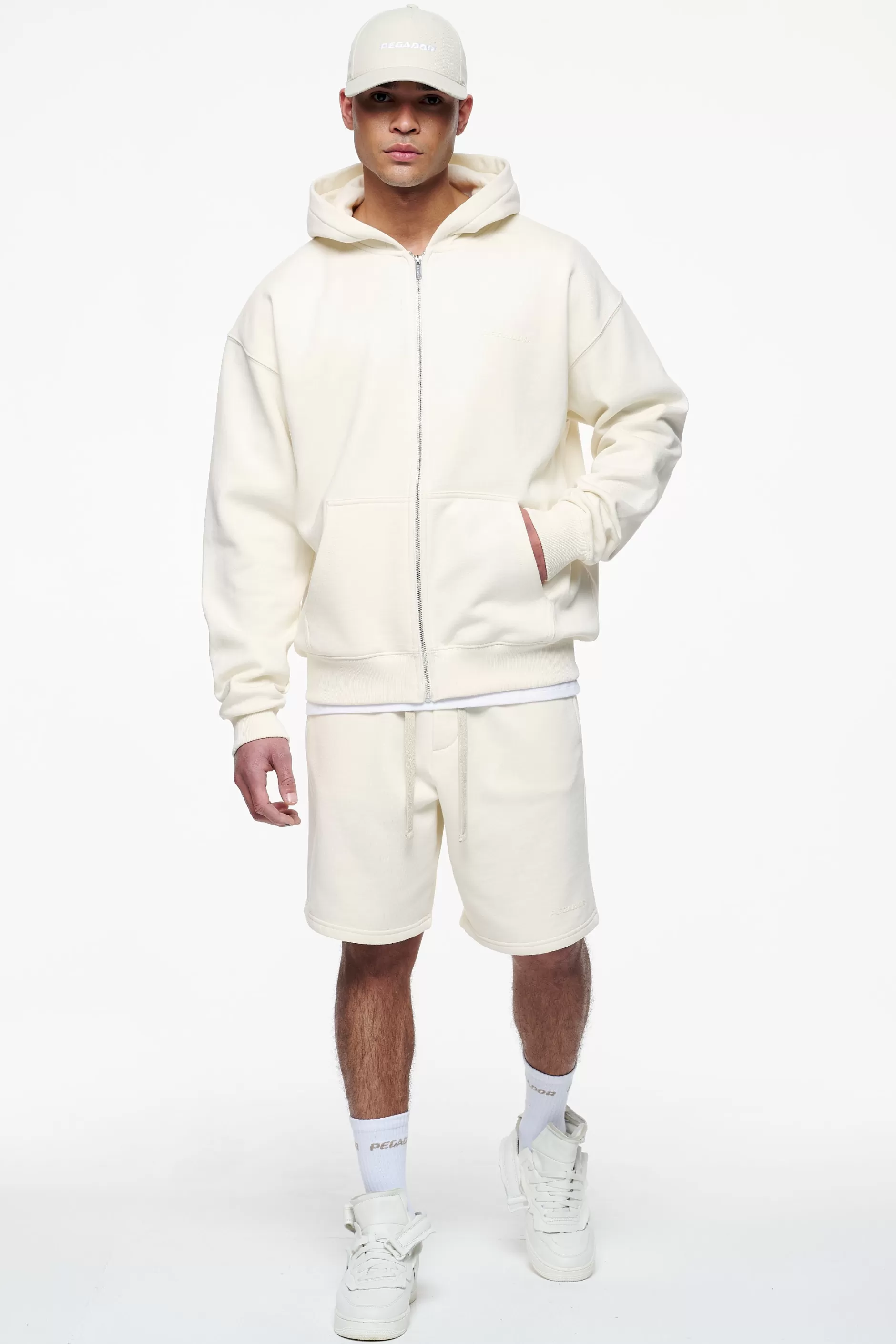 Hot Pegador Logo Oversized Sweat Jacket Gum Vintage washed unbleached