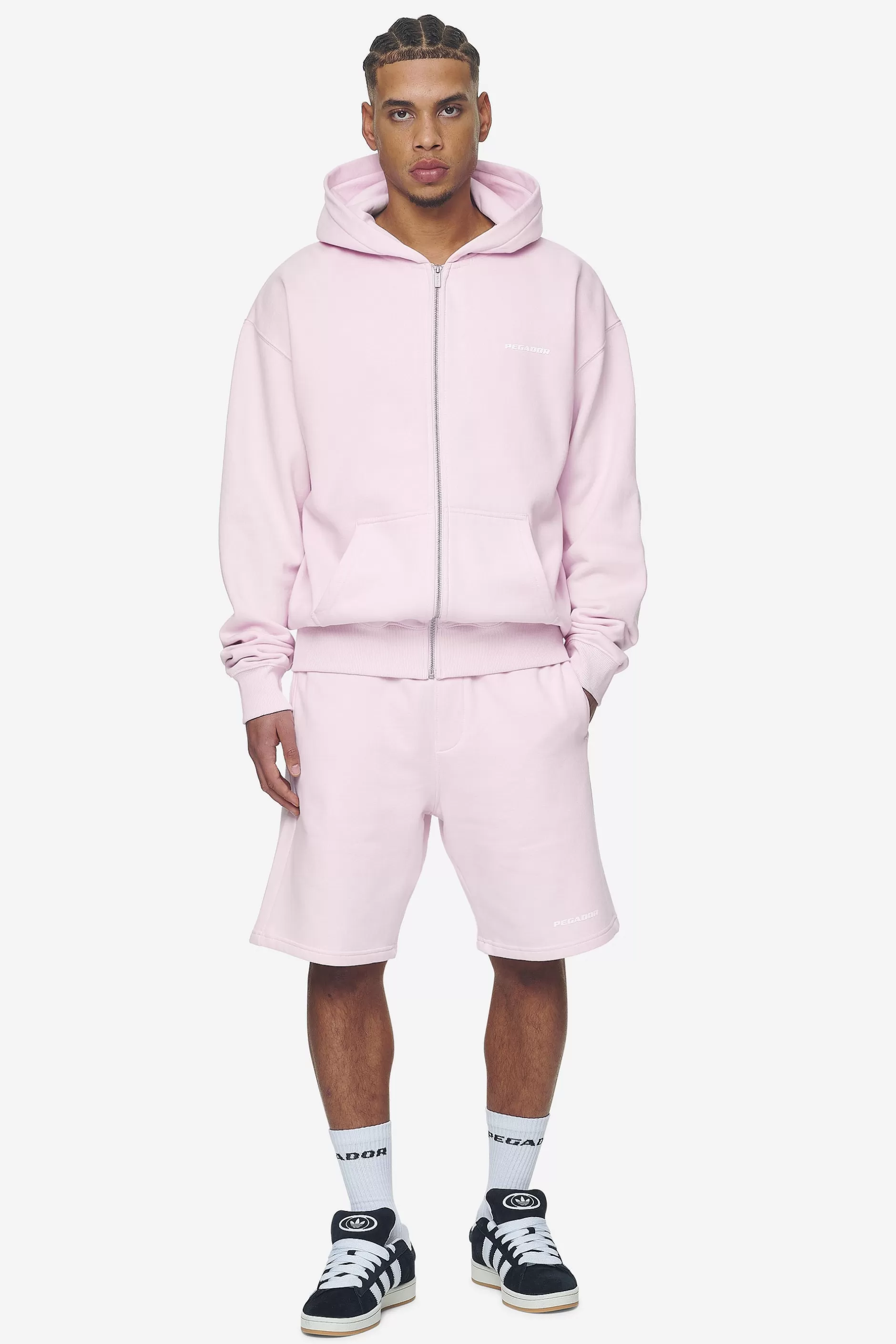 Clearance Pegador Logo Oversized Sweat Jacket White Gum Washed bubblegum