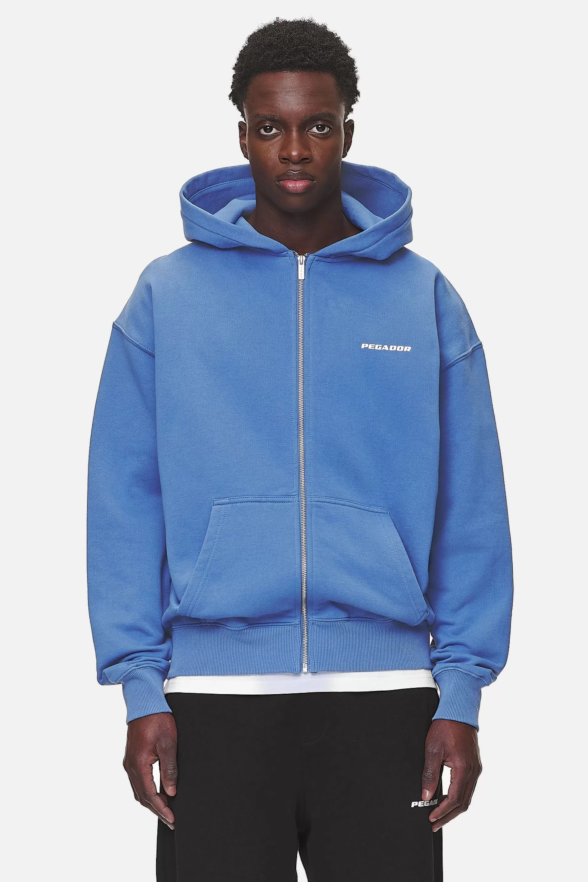 Cheap Pegador Logo Oversized Sweat Jacket White Gum Washed retro blue
