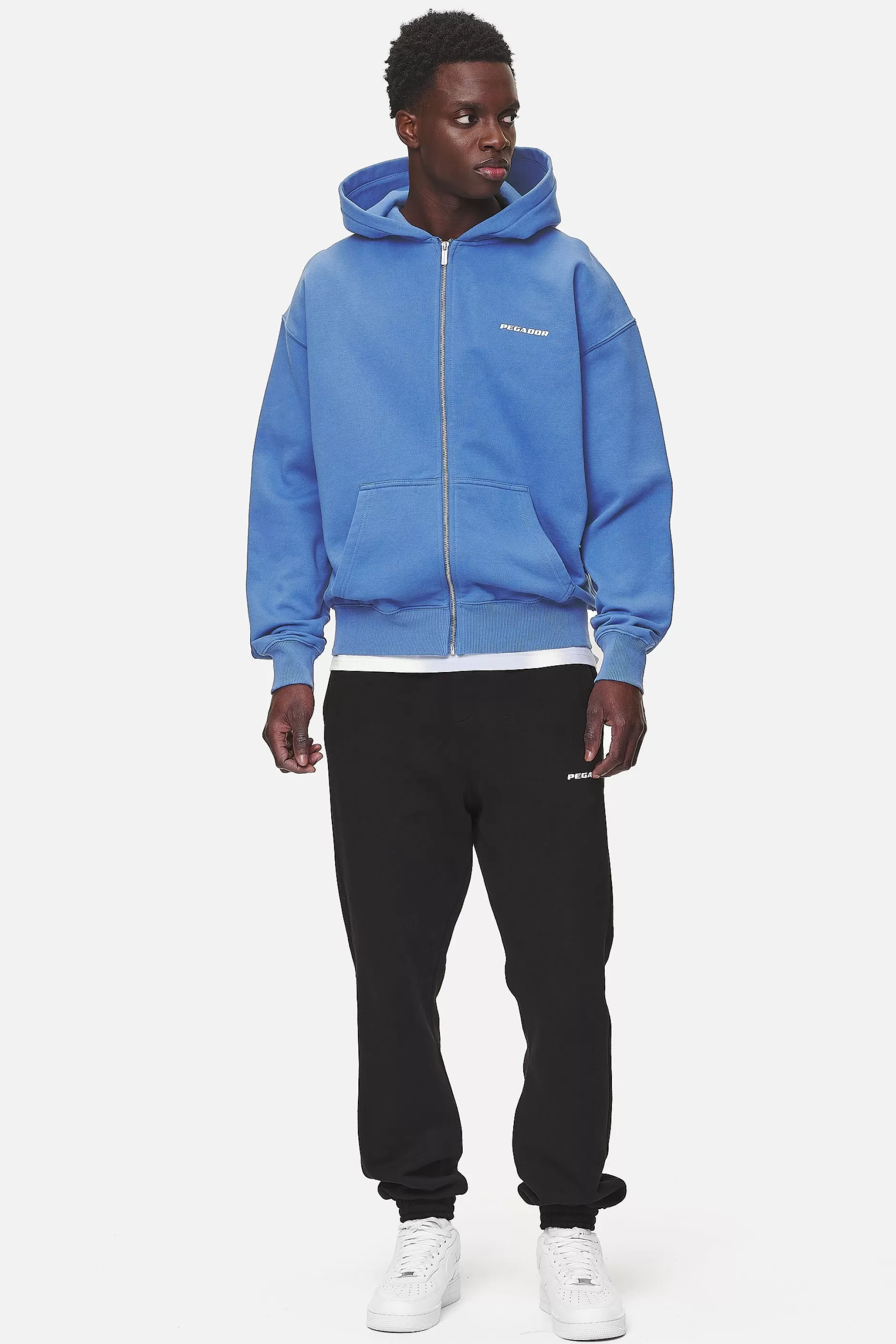 Cheap Pegador Logo Oversized Sweat Jacket White Gum Washed retro blue