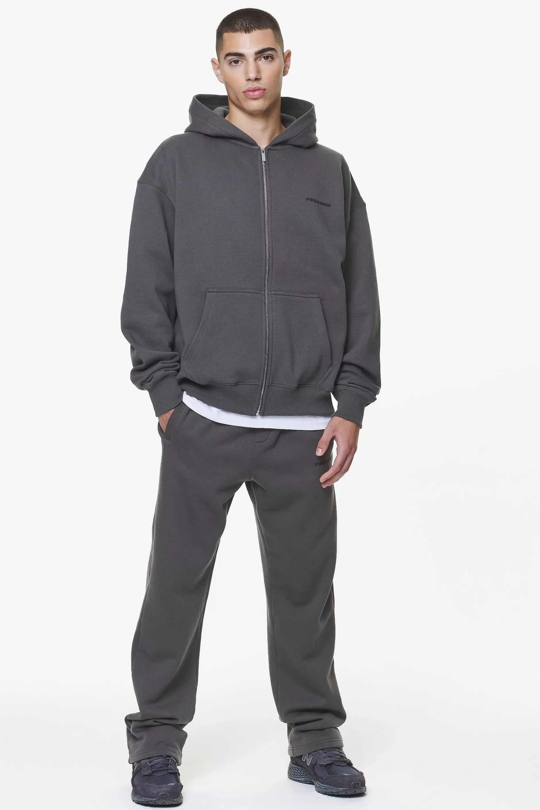 Cheap Pegador Logo Oversized Sweat Jacket Gum Washed volcano grey