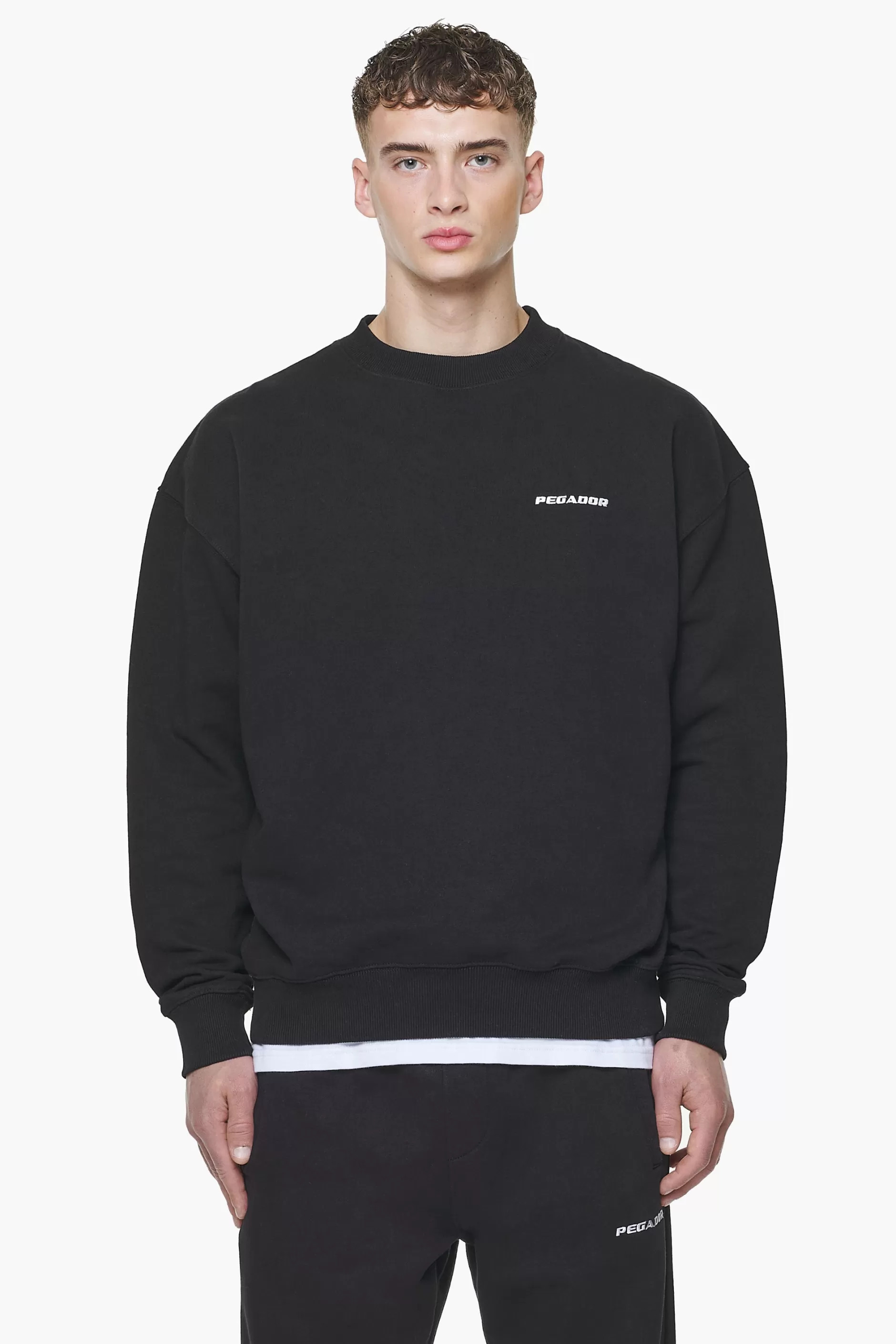 New Pegador Logo Oversized Sweater Vintage washed onyx black