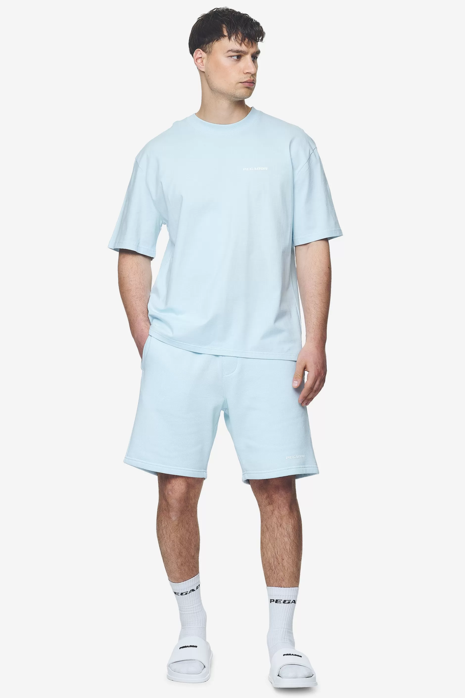 Cheap Pegador Logo Oversized Tee White Gum Washed baby blue