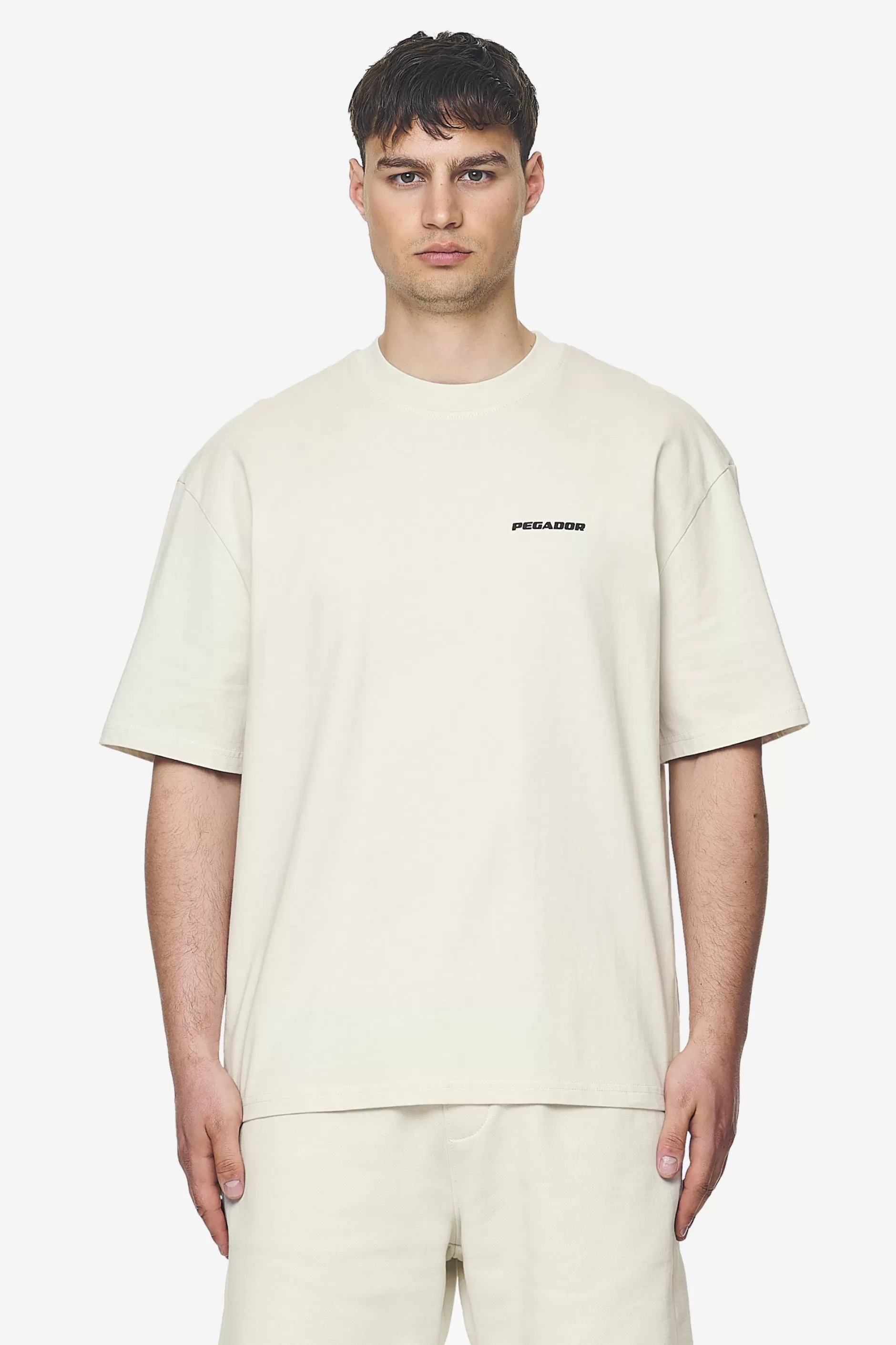 New Pegador Logo Oversized Tee Black Gum Washed salty cream