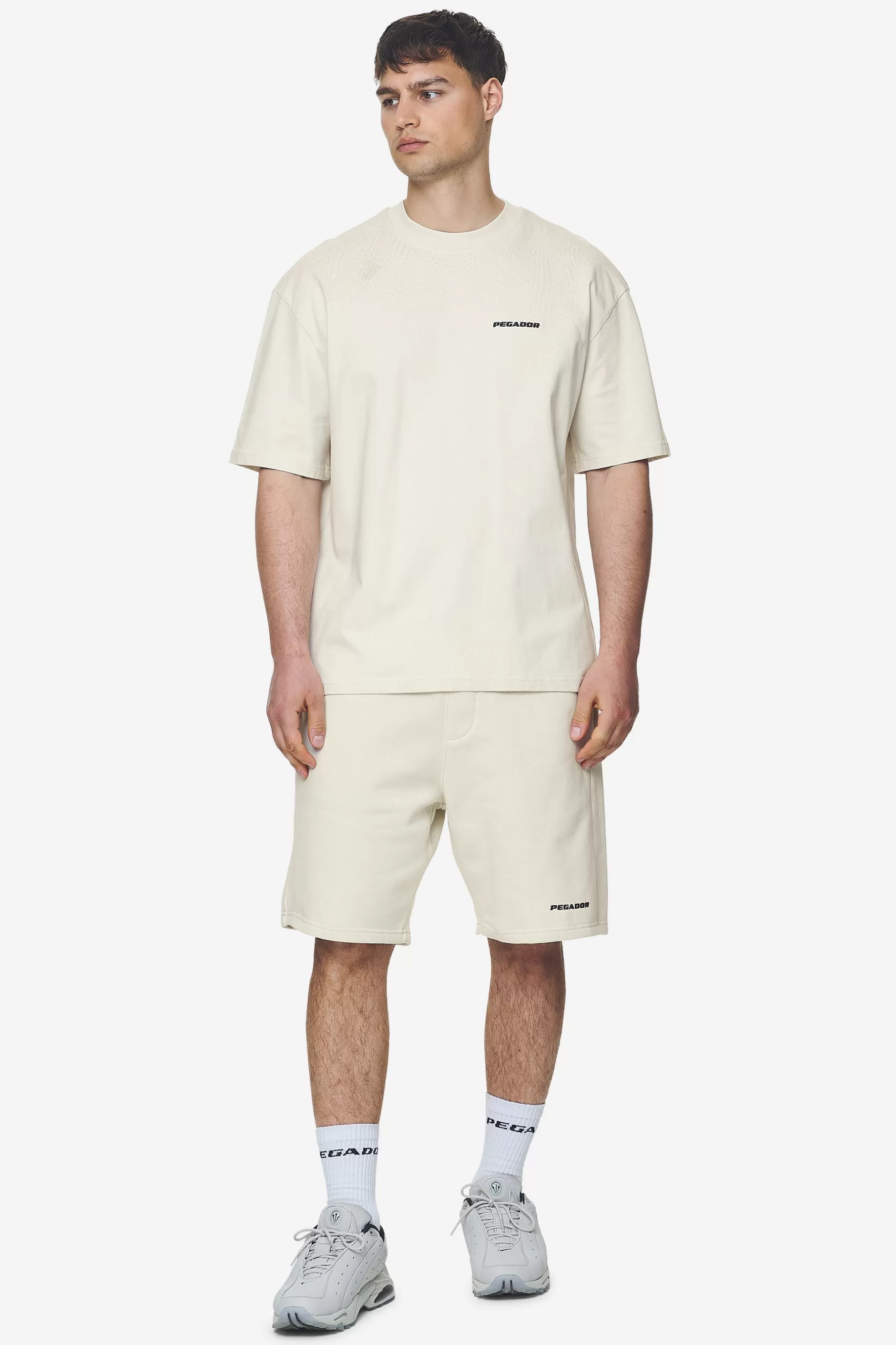 New Pegador Logo Oversized Tee Black Gum Washed salty cream